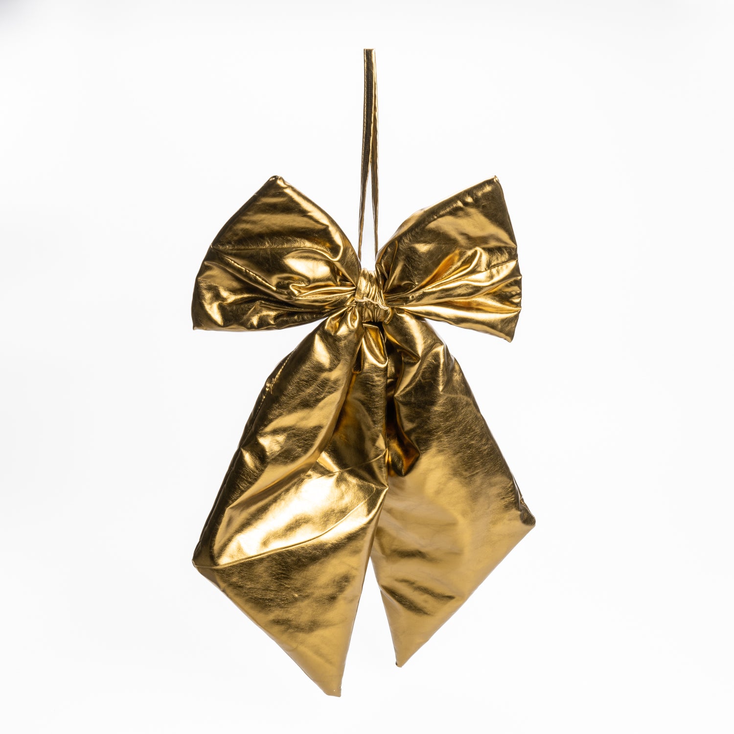 Fiocco in ecopelle metallizzata di colore oro antico, 35X60CM