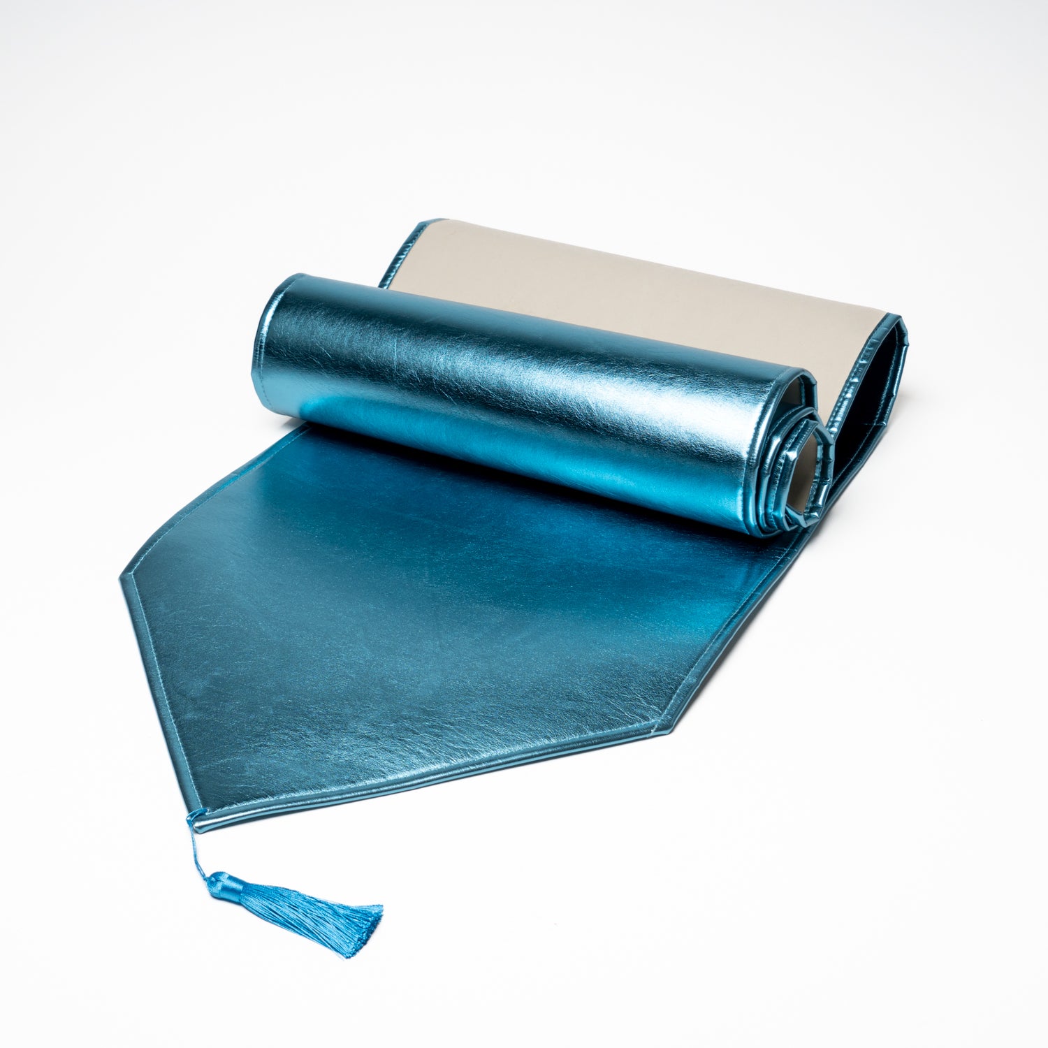 Runner da tavola in ecopelle metallizzata polvere 33X210CM