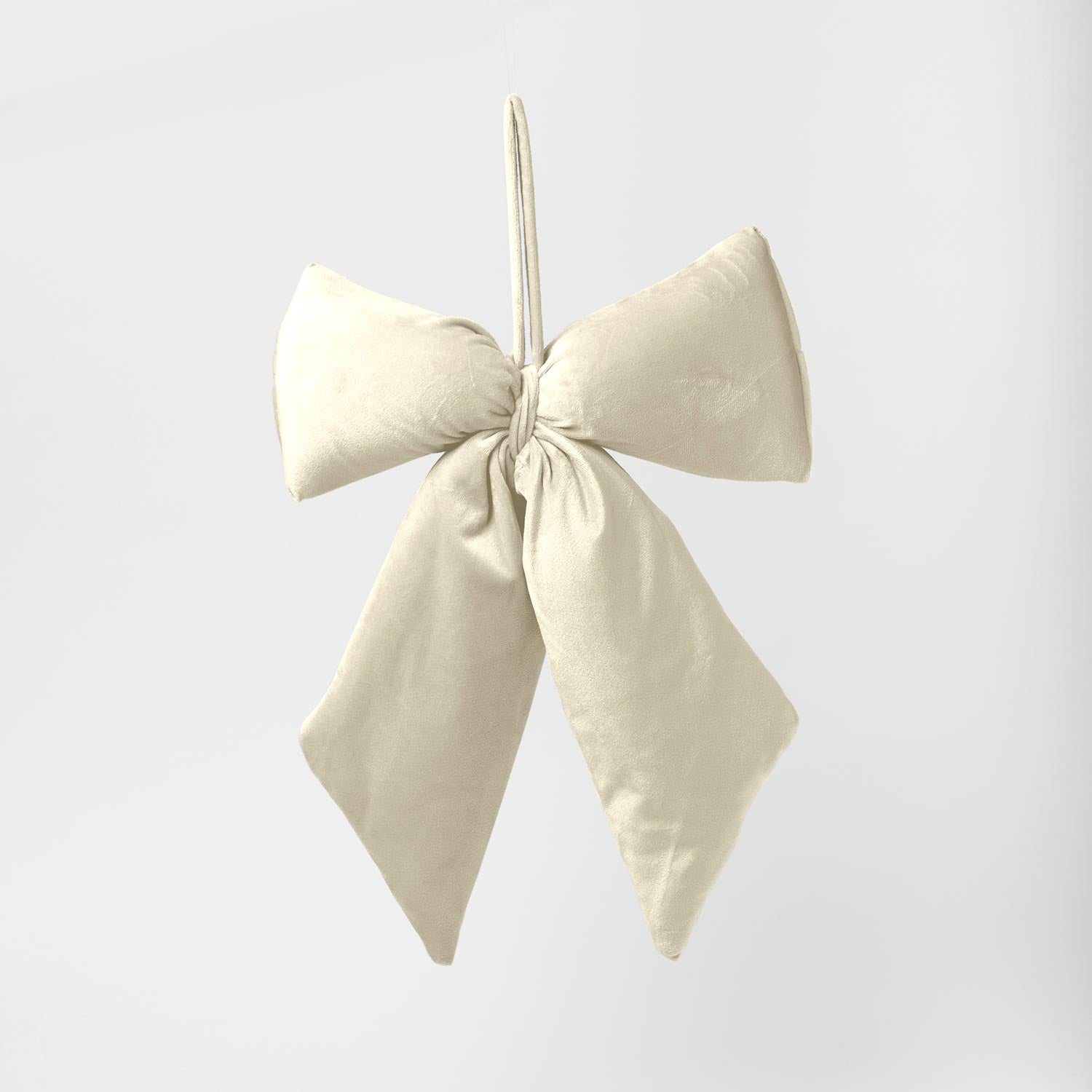 Fiocco in velluto crema, decorazione Natalizia