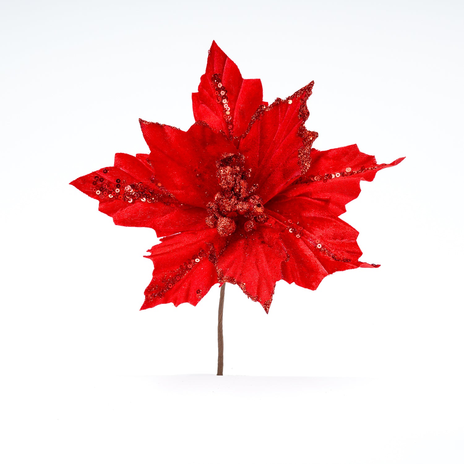 Fiore Stella di Natale velluto Rosso 29,5x20cm