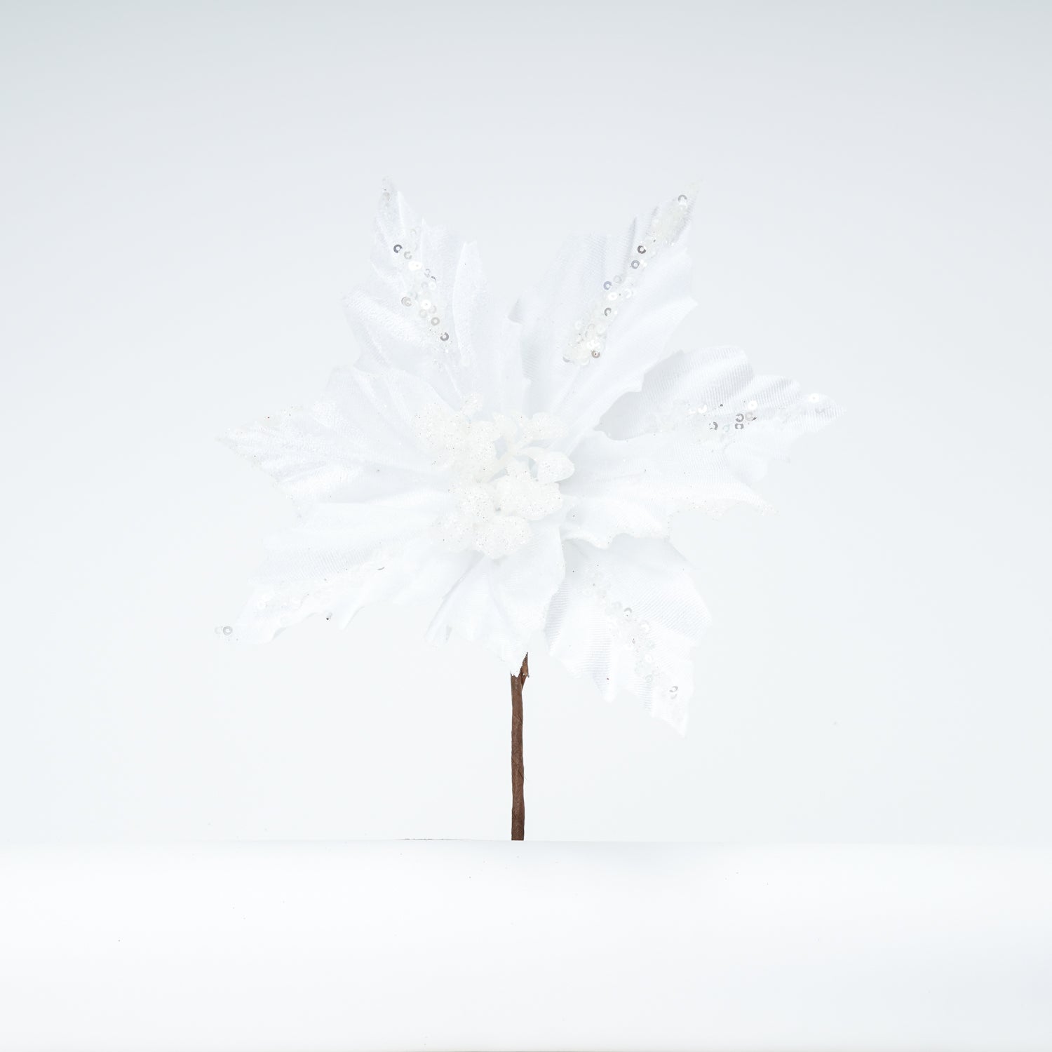 Fiore Stella di Natale velluto Bianco 29,5x20cm