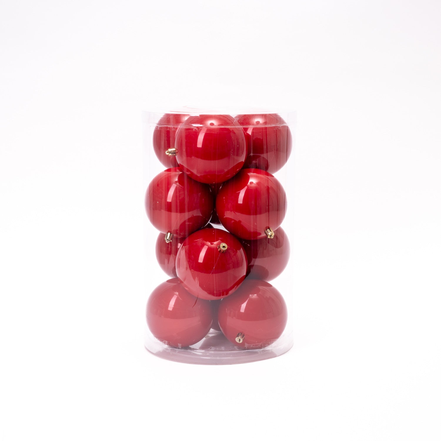 Palline di Natale in Plastica, colore Rosso, diametro 4CM