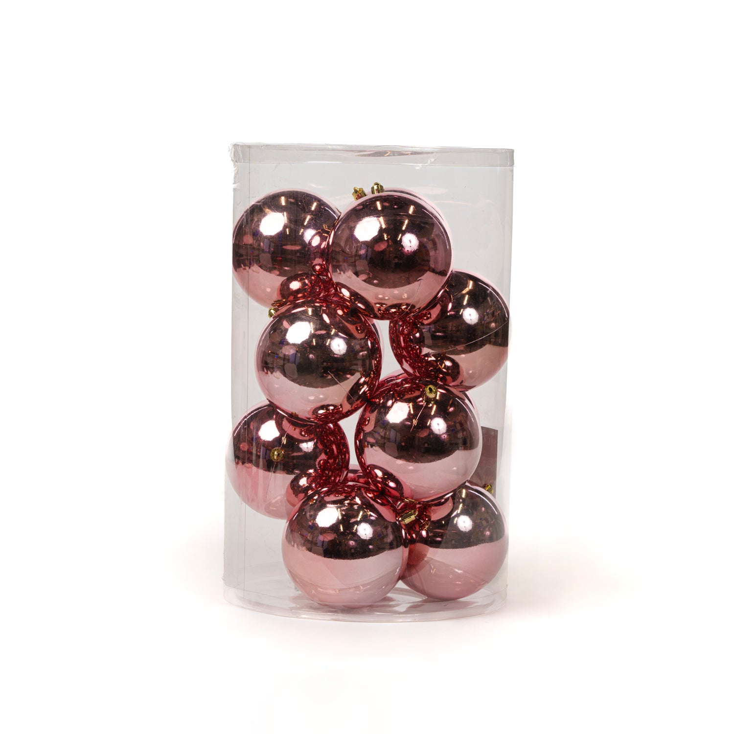 Palline di Natale in Plastica, colore rosa metallizzato, diametro 4CM
