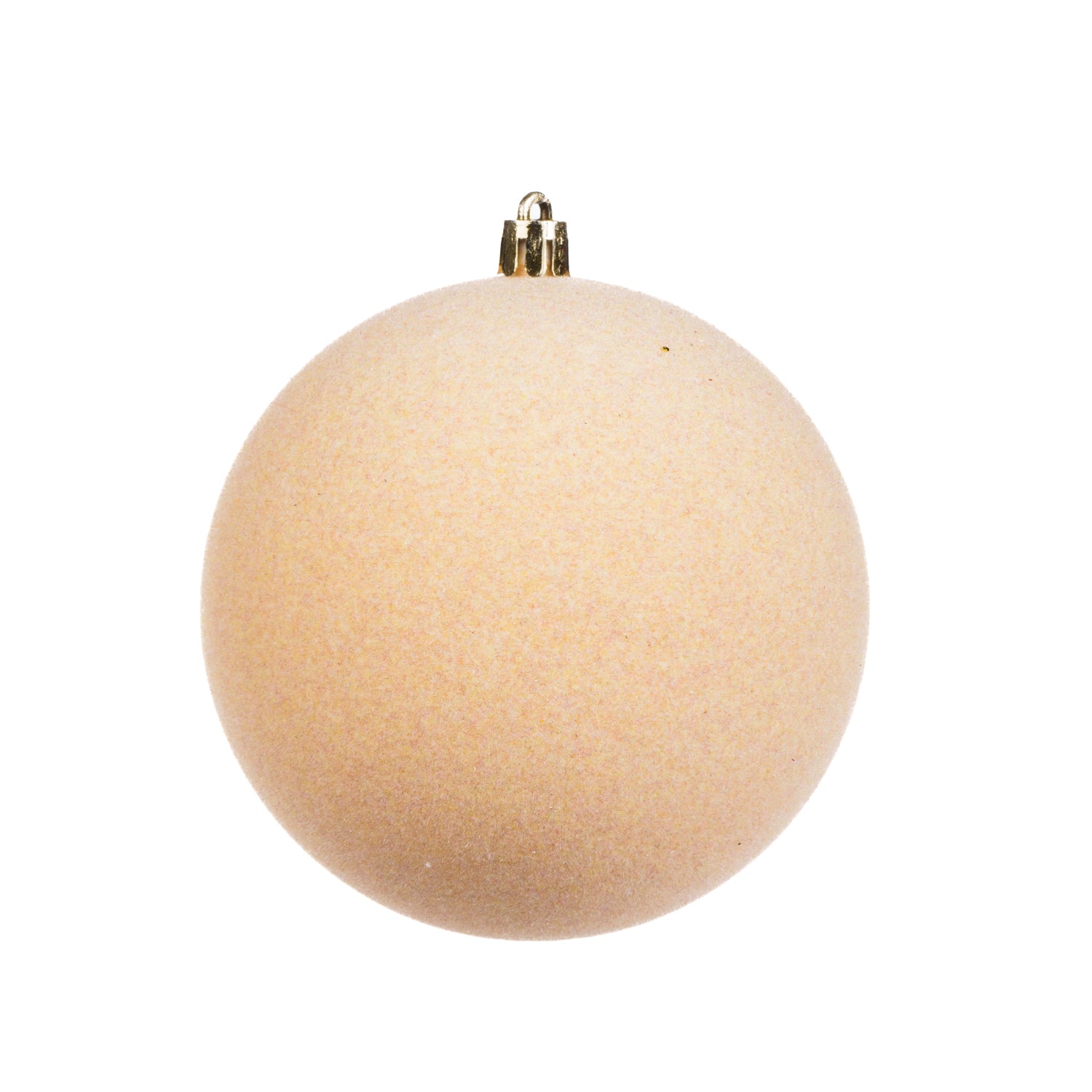 Box 8 sfere da 8 cm colore oro floccato, decorazione Natalizia.