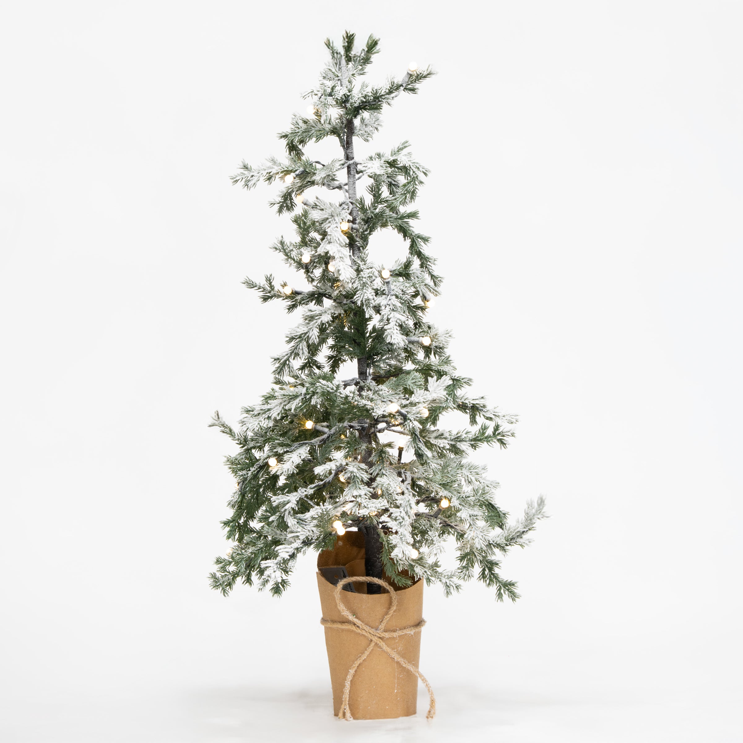 Alberello innevato da 70cm con led, decorazione Natalizia
