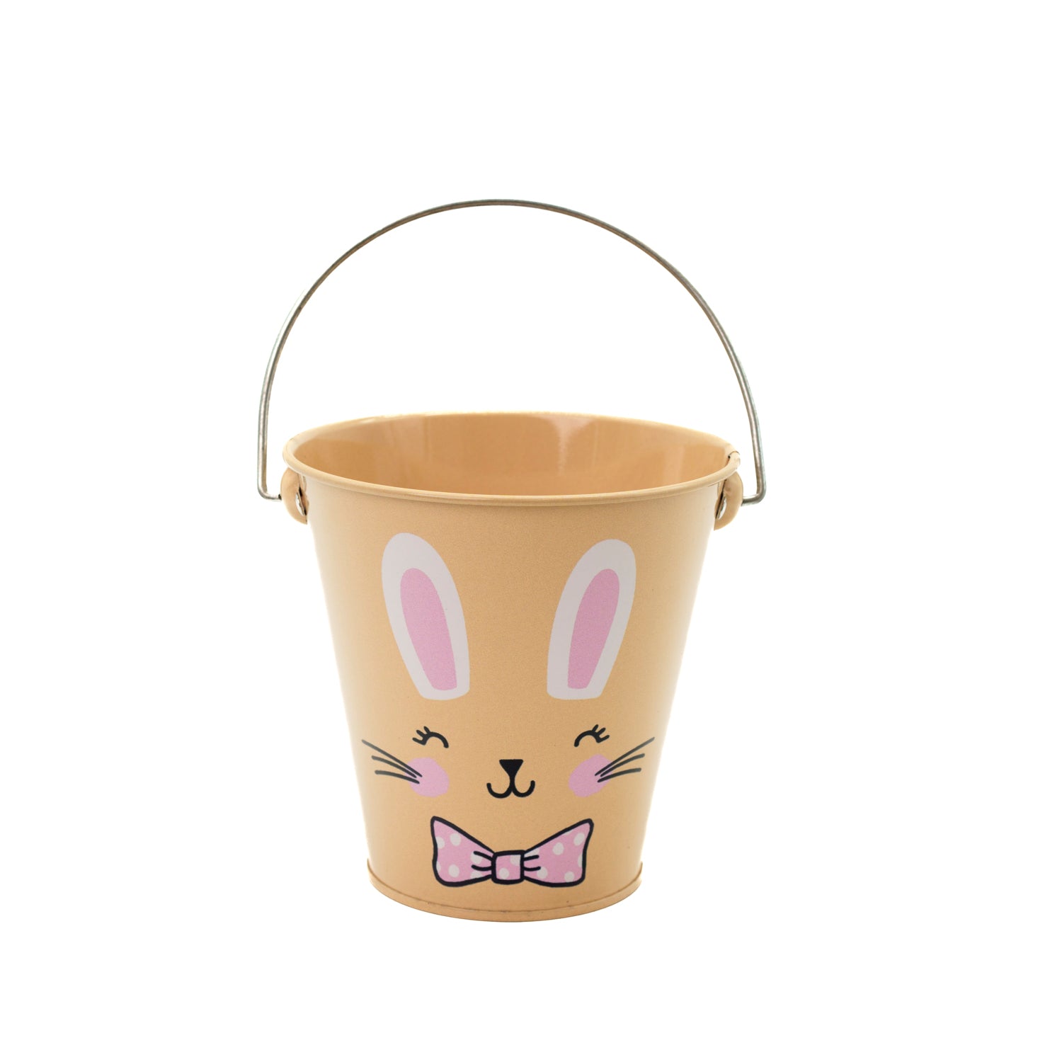 Vasetto di latta con fantasia Coniglio 11x11cm, confezioni per pasqua, idea regalo