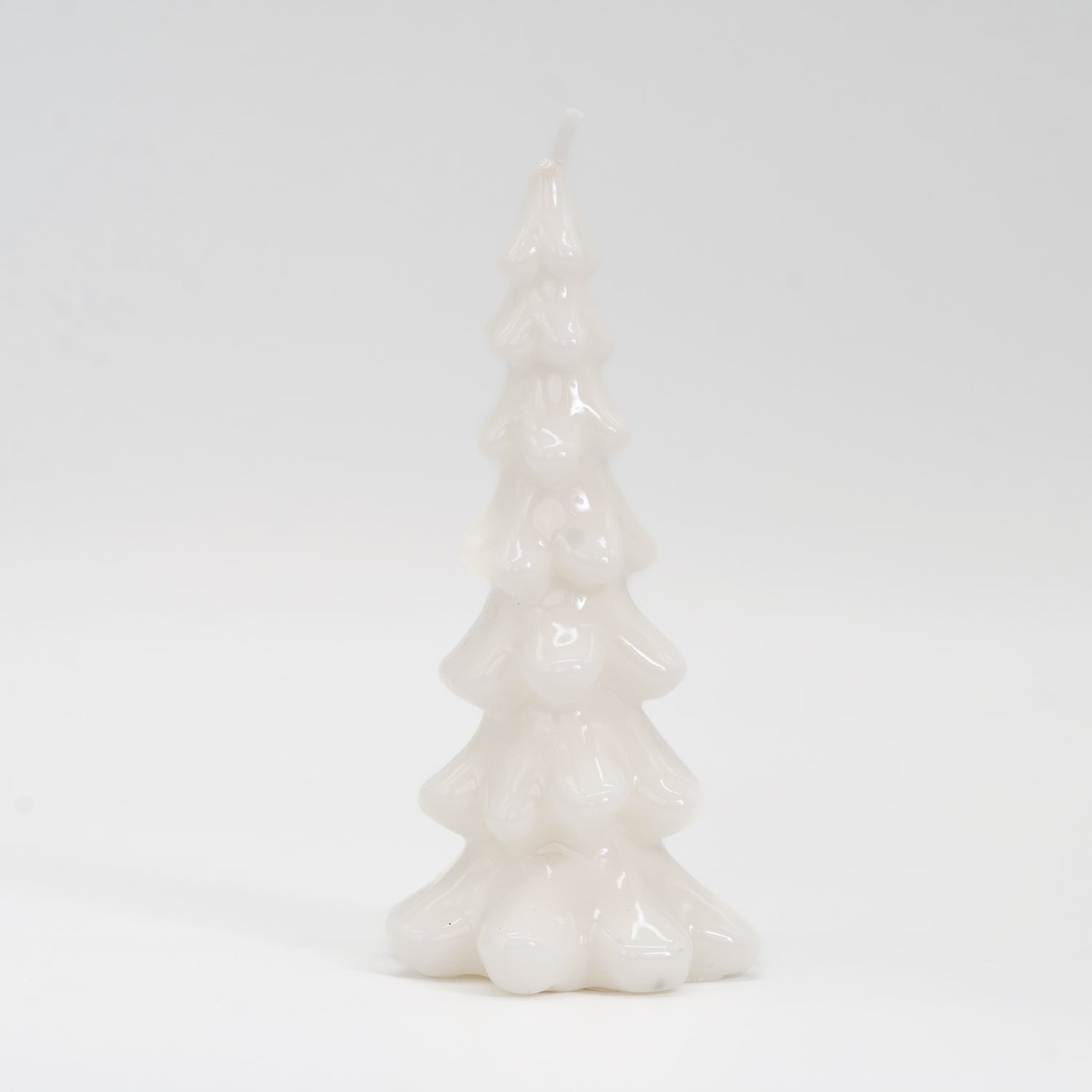Candela albero effetto colata di colore bianco
