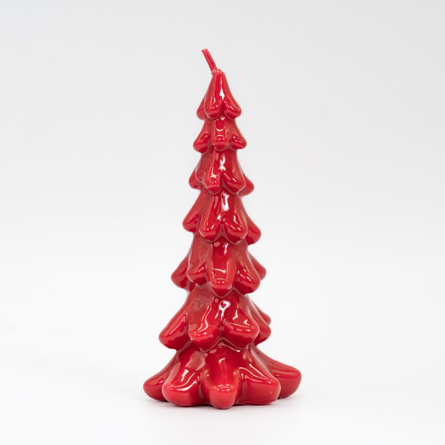 Candela albero effetto colata di colore rosso