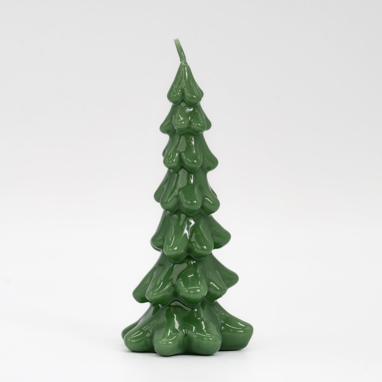 Candela albero effetto colata di colore verde
