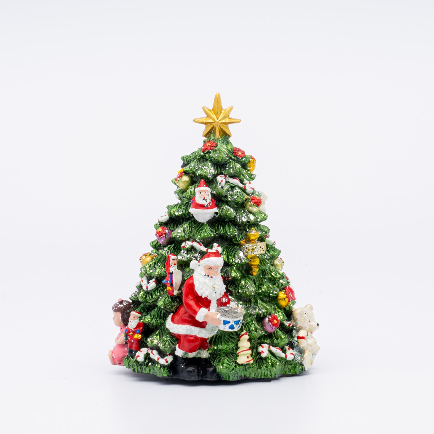 Carillon albero decorato con Babbo Natale, decorazione Natalizia.