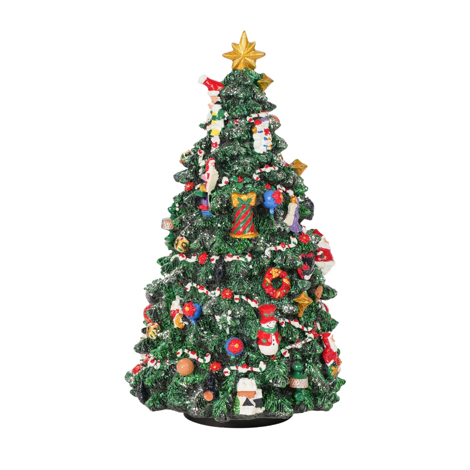 Carillon albero decorato con Doni Natalizi, decorazione Natalizia.