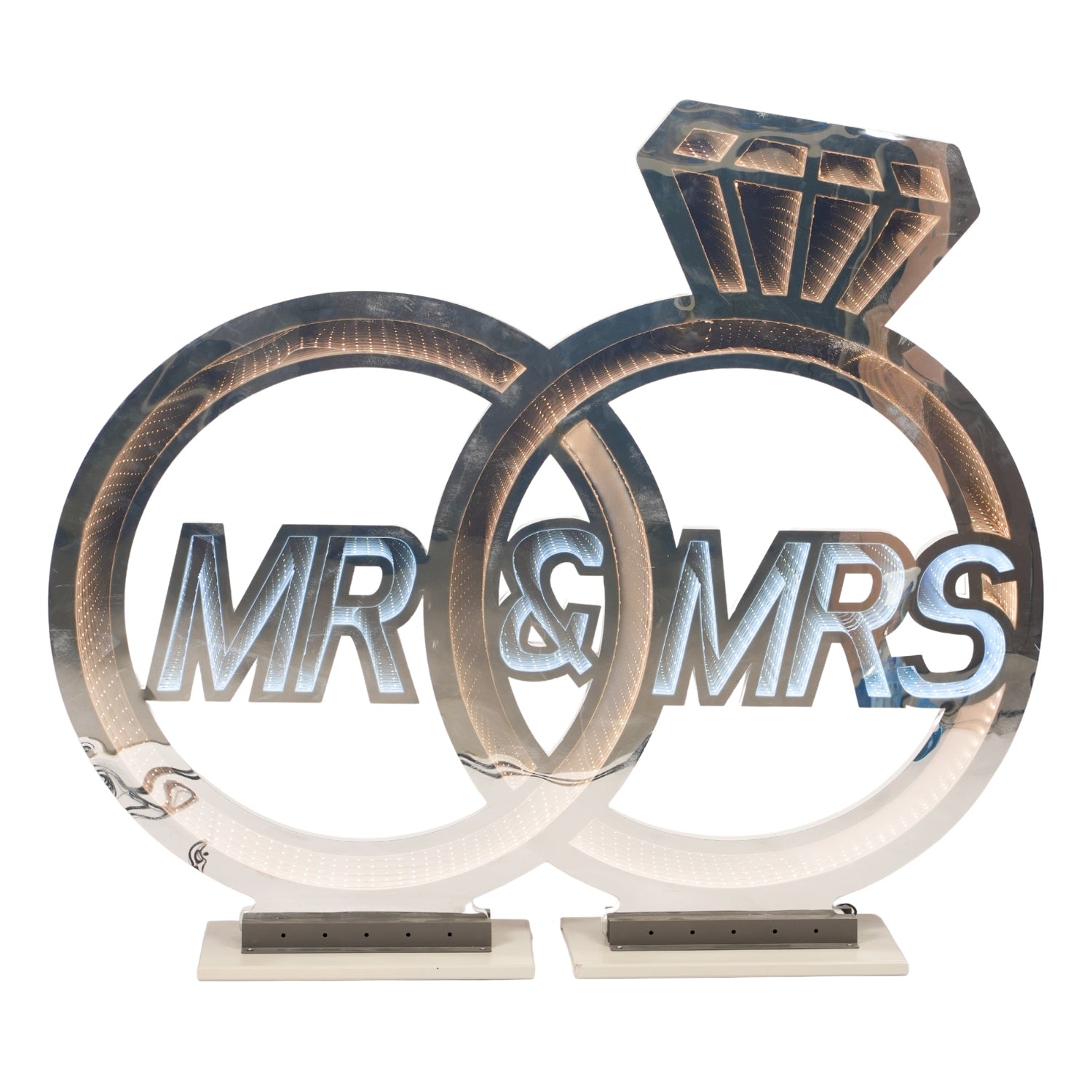 Anelli wedding infinity luce bianca