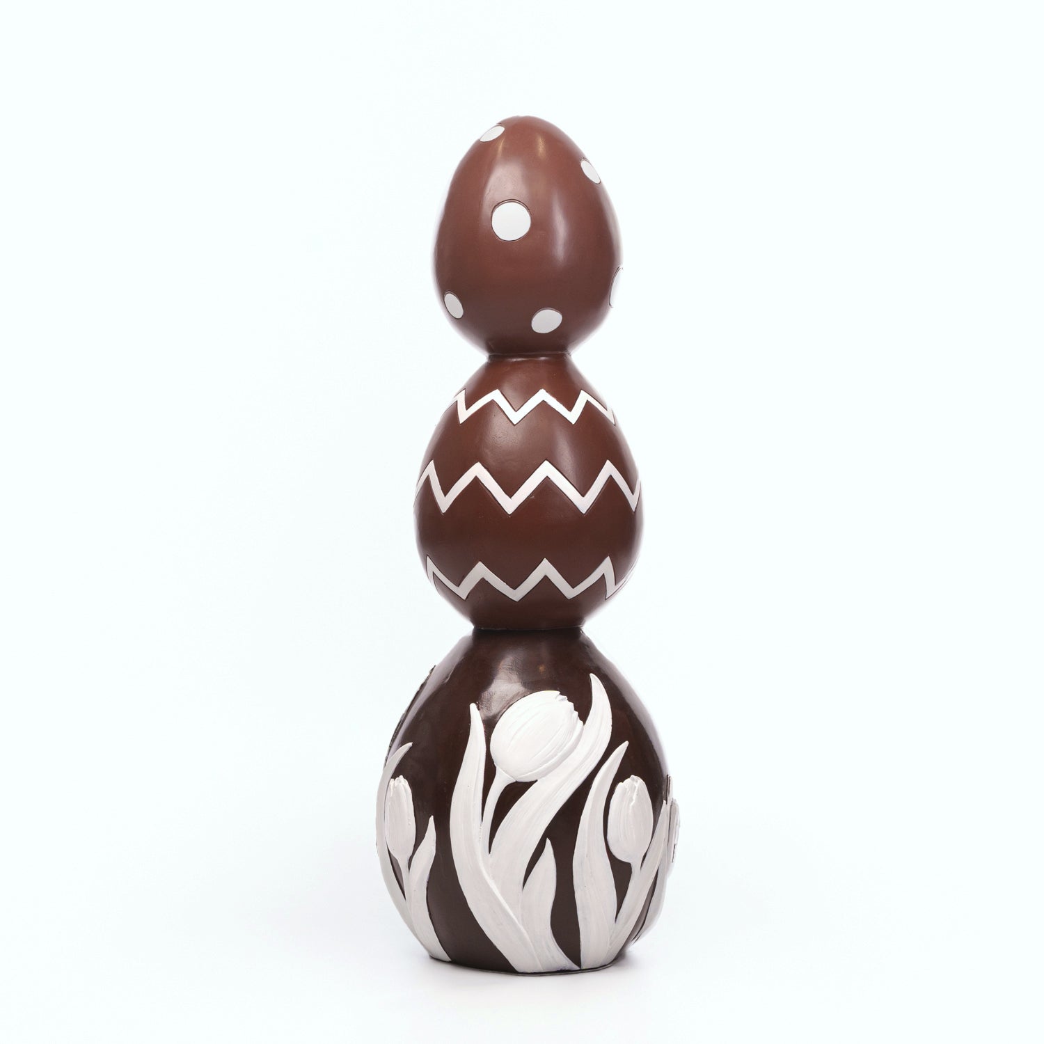Struttura di Pasqua con 3 uova color cioccolato da 93cm , decorazione per pasqua, allestimento