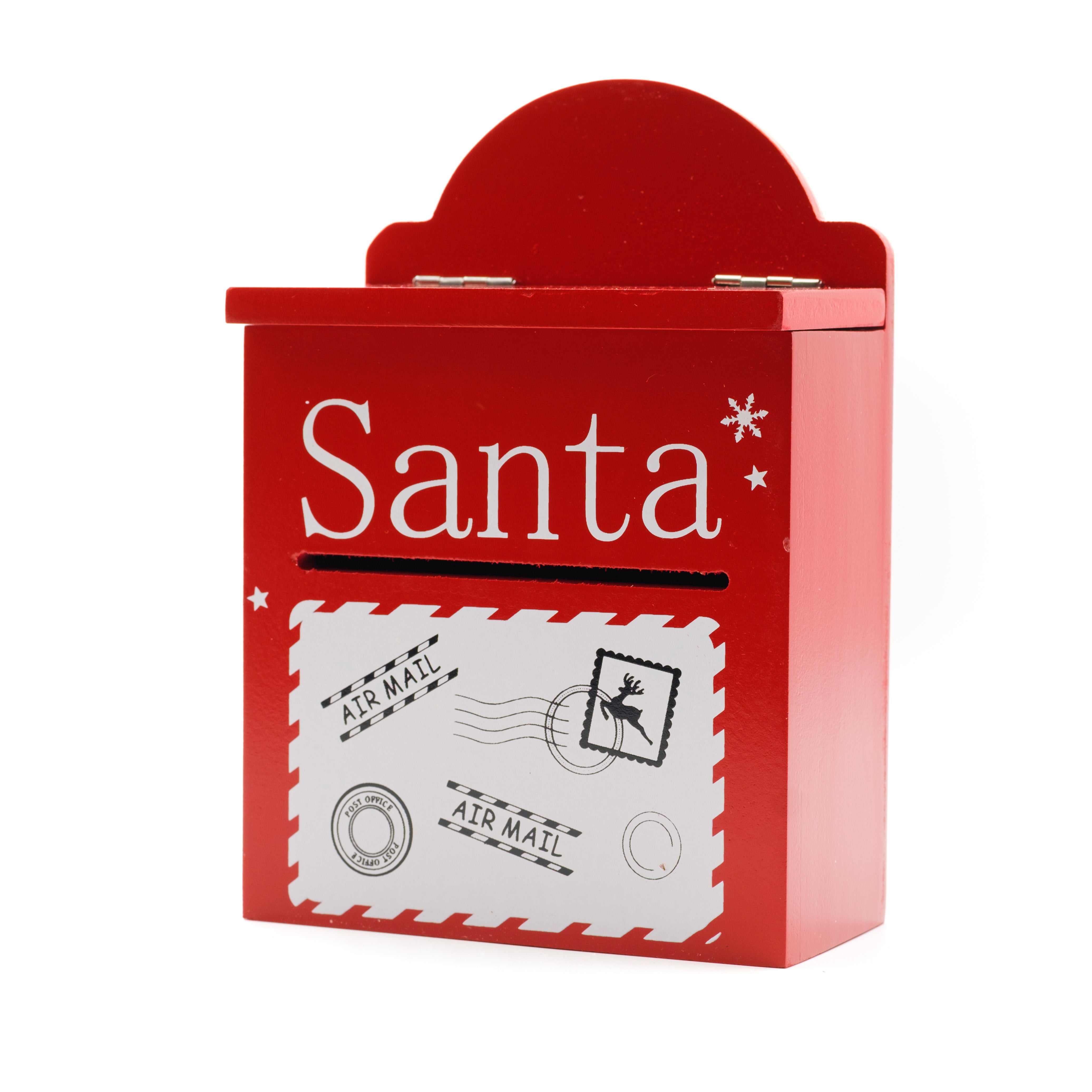 Cassetta porta lettere natalizia in legno, 13x7x19CM