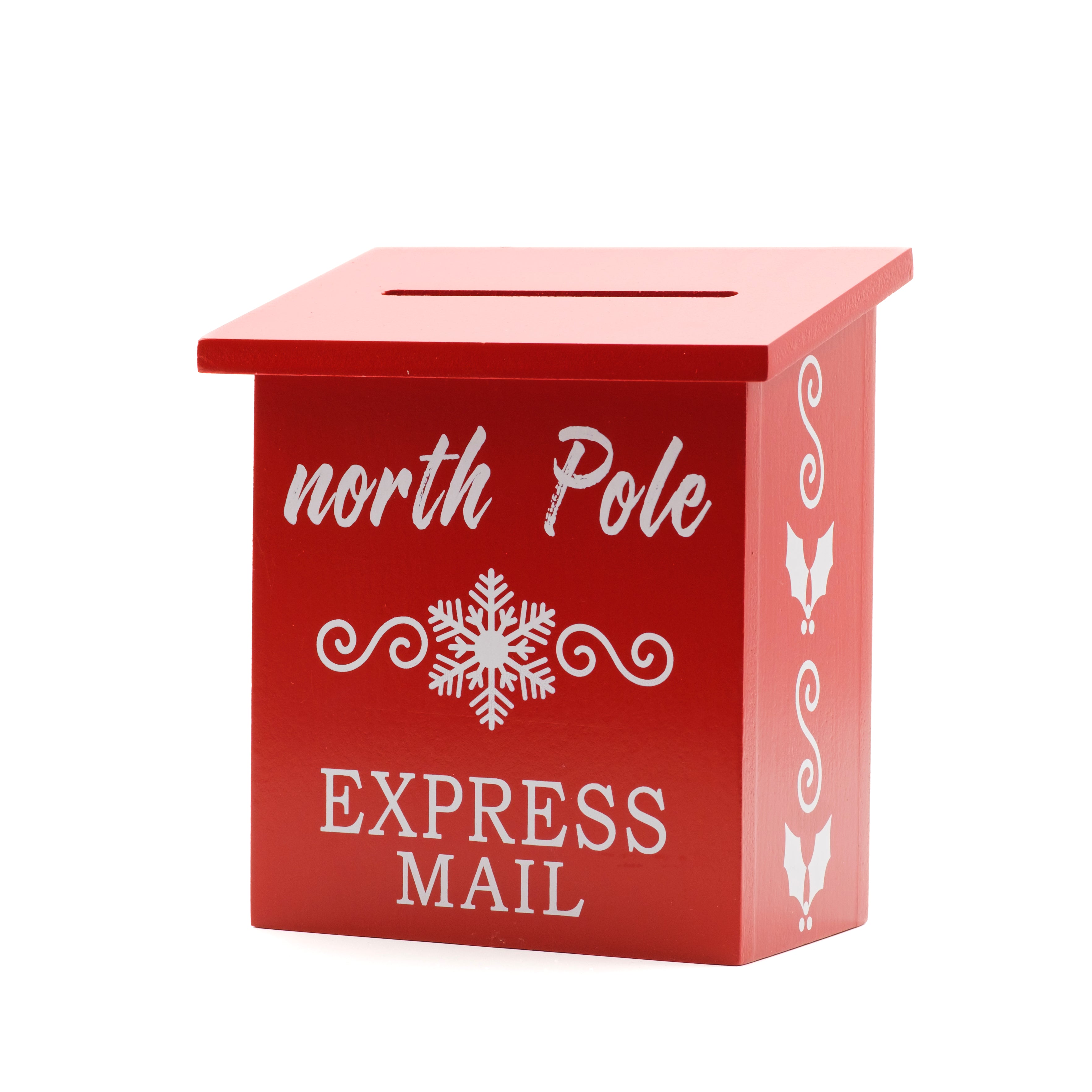 Cassetta porta lettere north pole in legno, 15x9x17CM