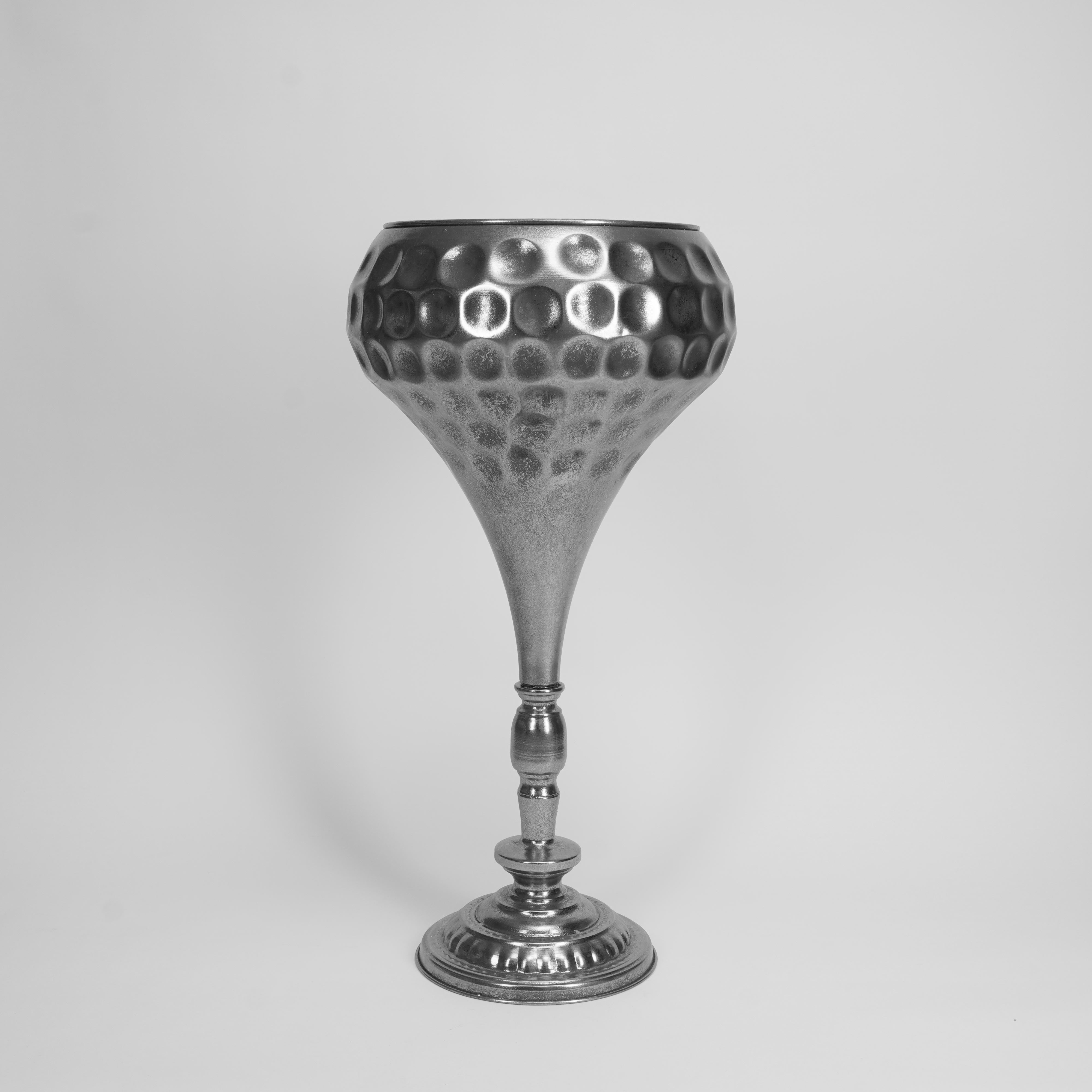 Vaso Martellato Argento retrò 33X33X64CM