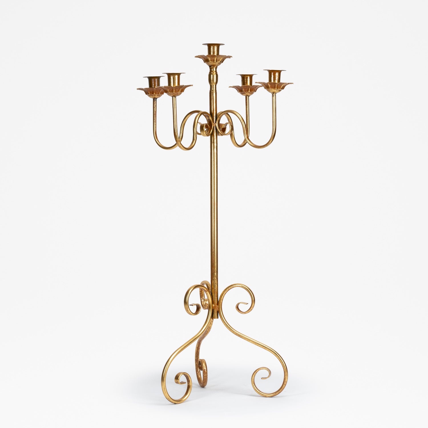 Candelabro 5 Bracci Retrò Oro 34X34X91CM