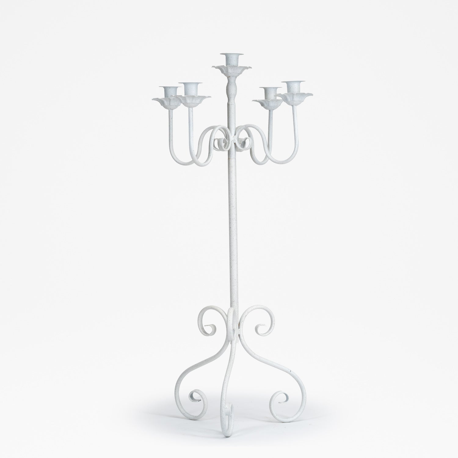 Candelabro 5 Bracci Retrò Bianco 34X34X91CM