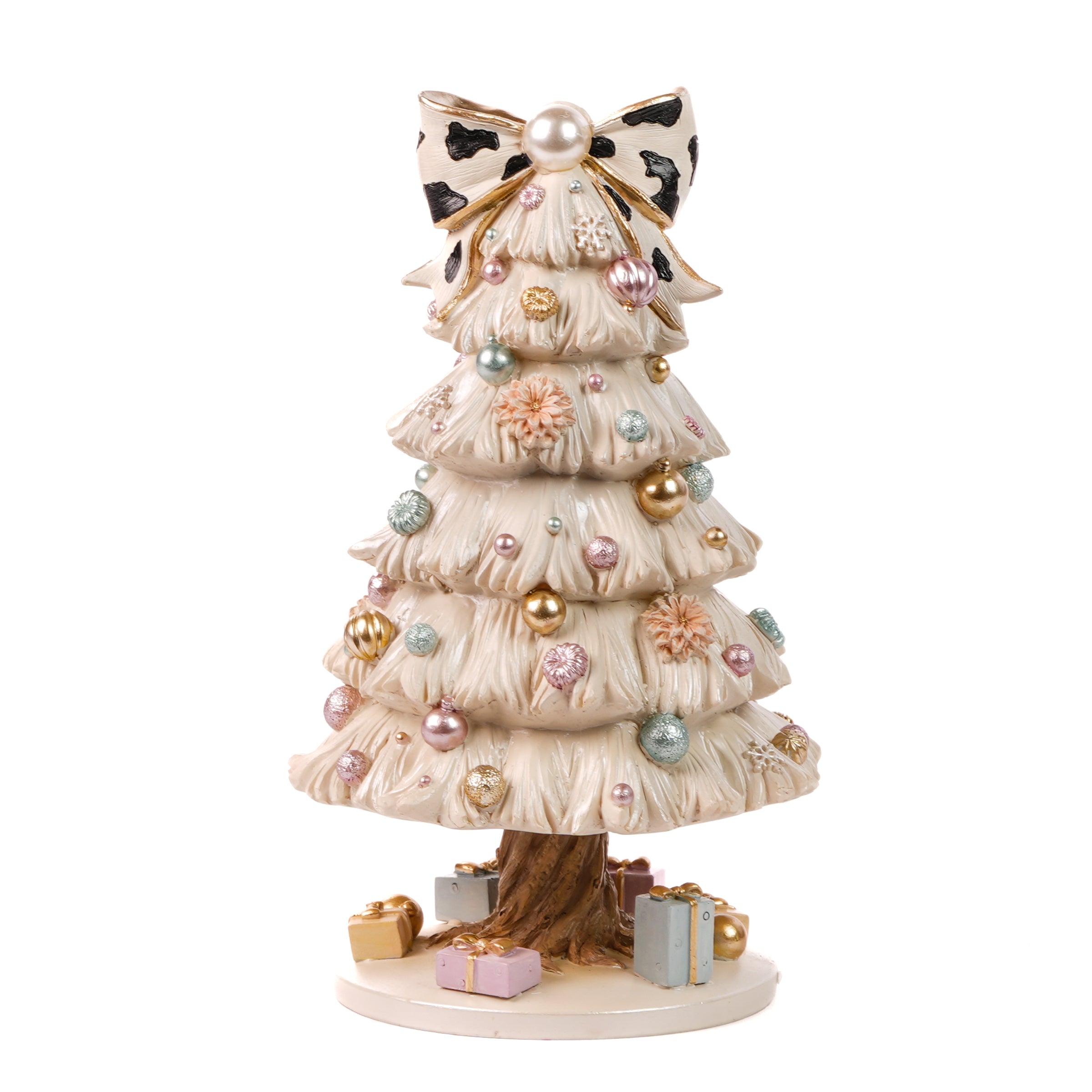 Carillon Albero di Natale Bianco con Fiocco