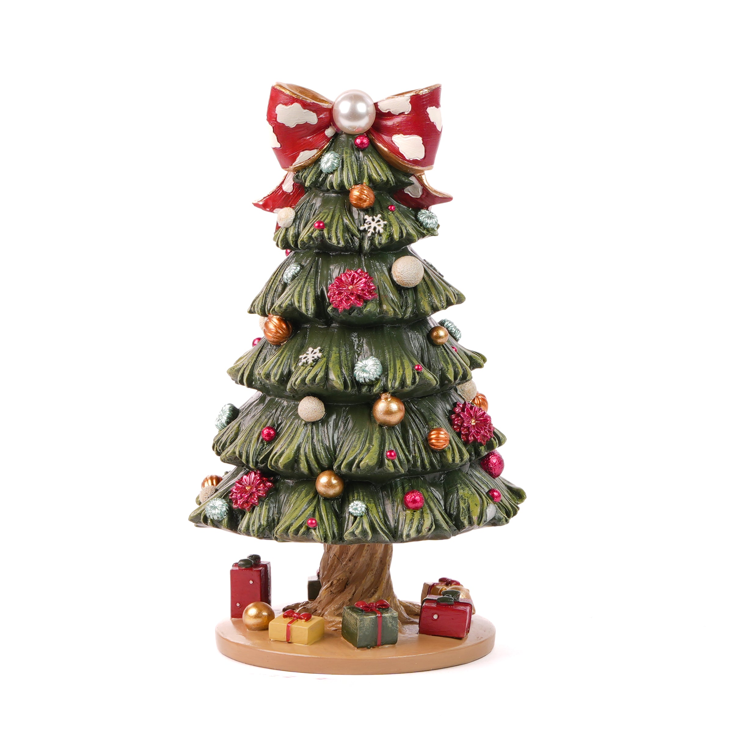 Carillon Albero di Natale con Fiocco Rosso