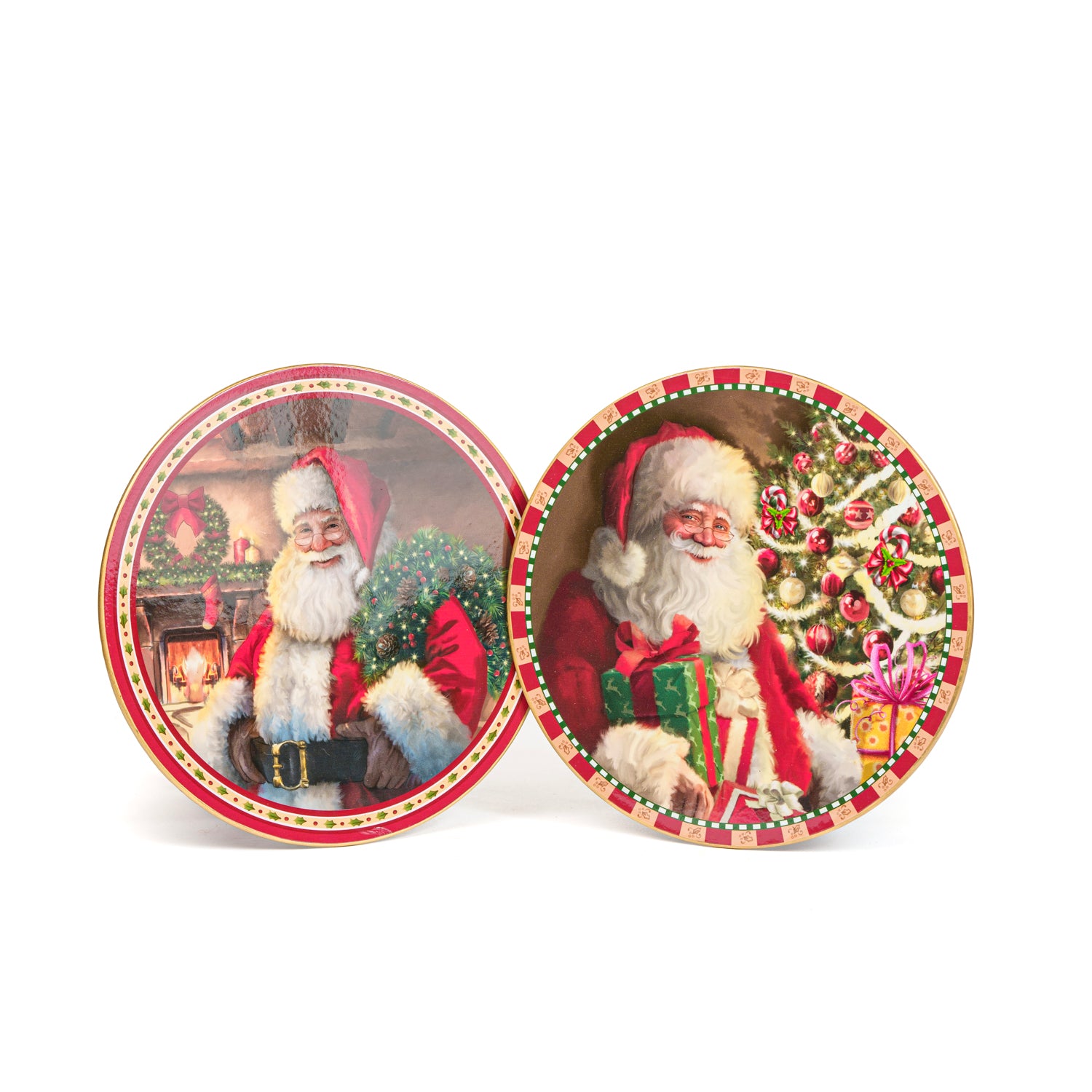 Alzata tonda con grafiche Babbo Natale assortite