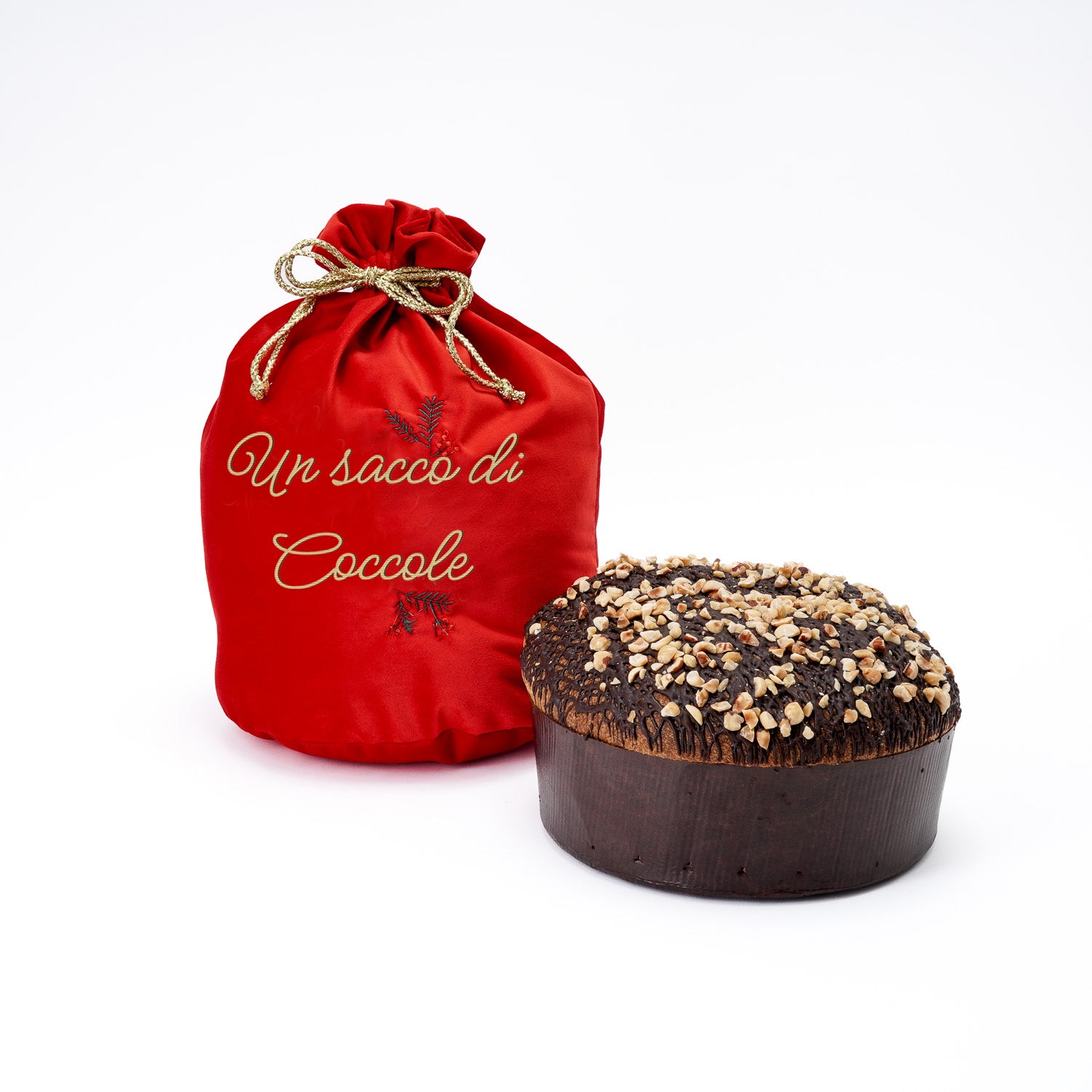 Sacco di Natale rosso in velluto 28x40cm, decorazione e confezione Natalizia