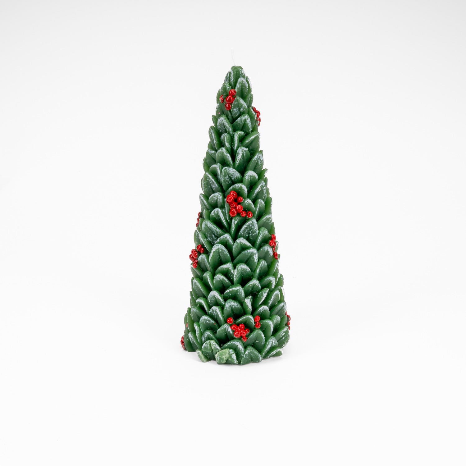 Candela albero XMAS decorata con bacche, decorazione Natalizia