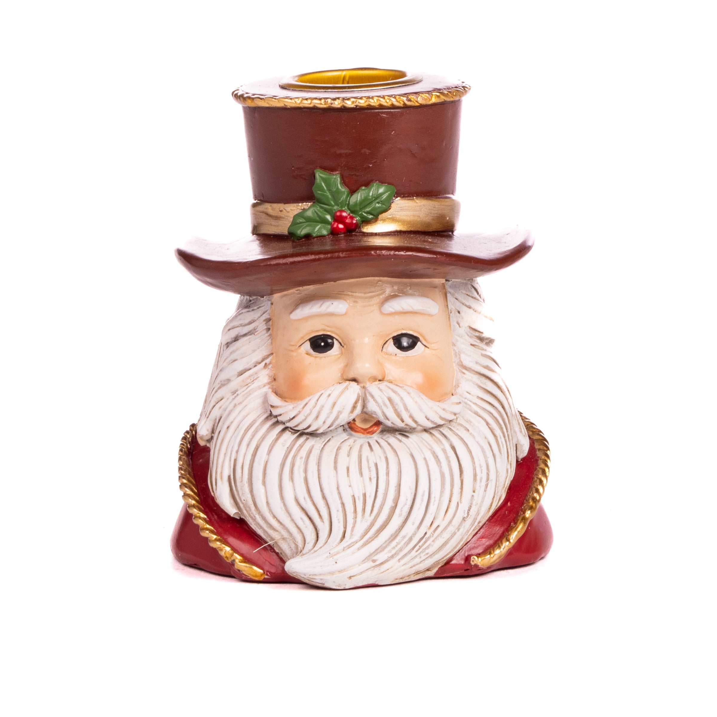 Porta candela Babbo Natale in stile vintage, decorazione Natalizia.