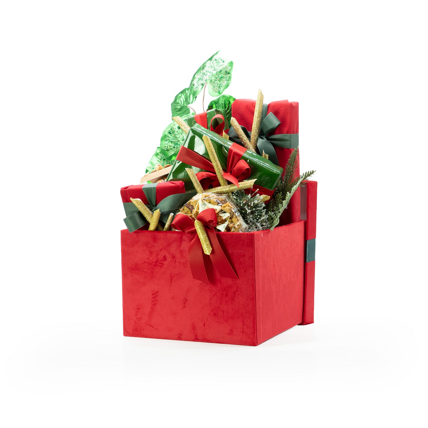 Set 2 scatole velluto crema con fiocco oro