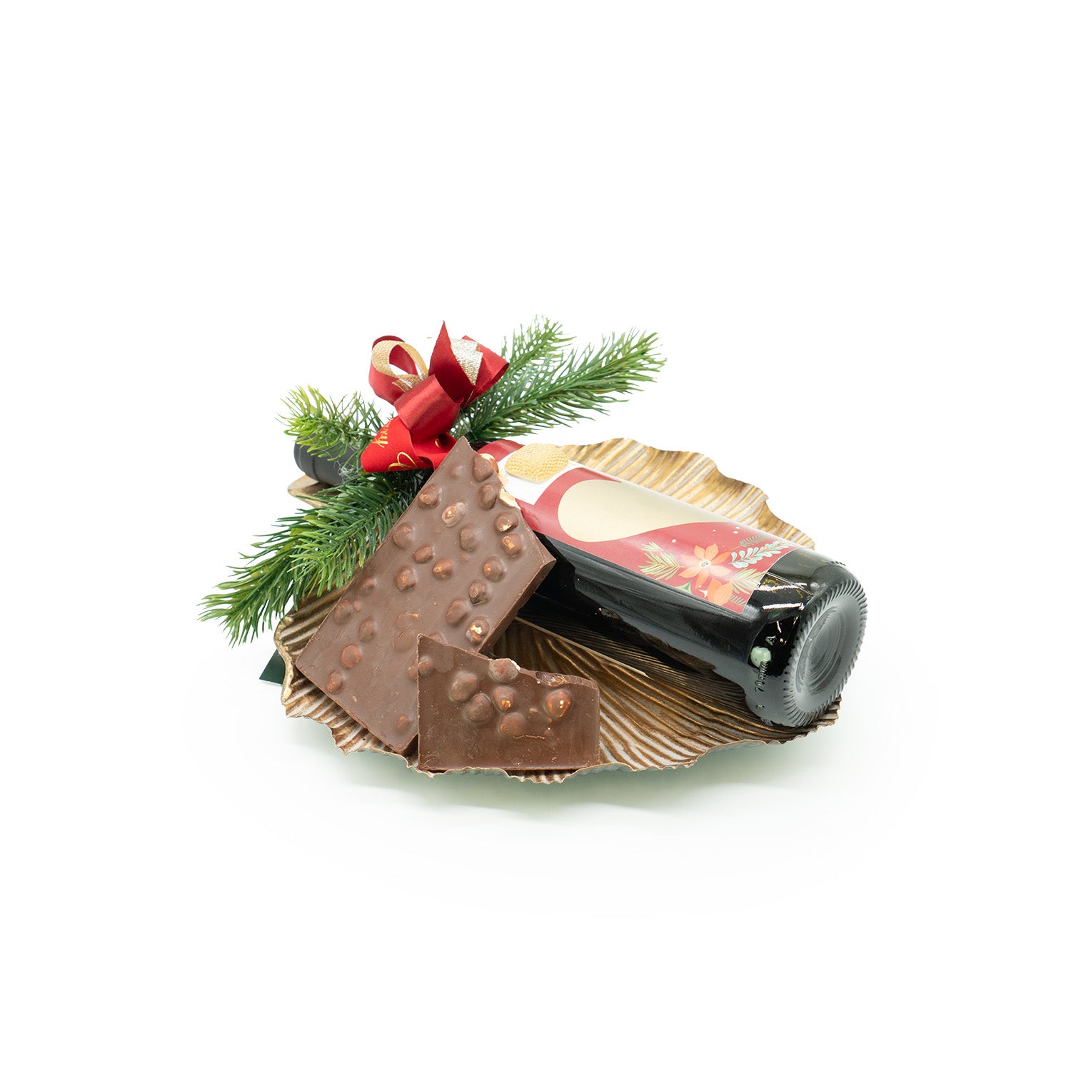 Set di 3 vassoi a forma di foglia in metallo, di colore oro, 43/38/31CM