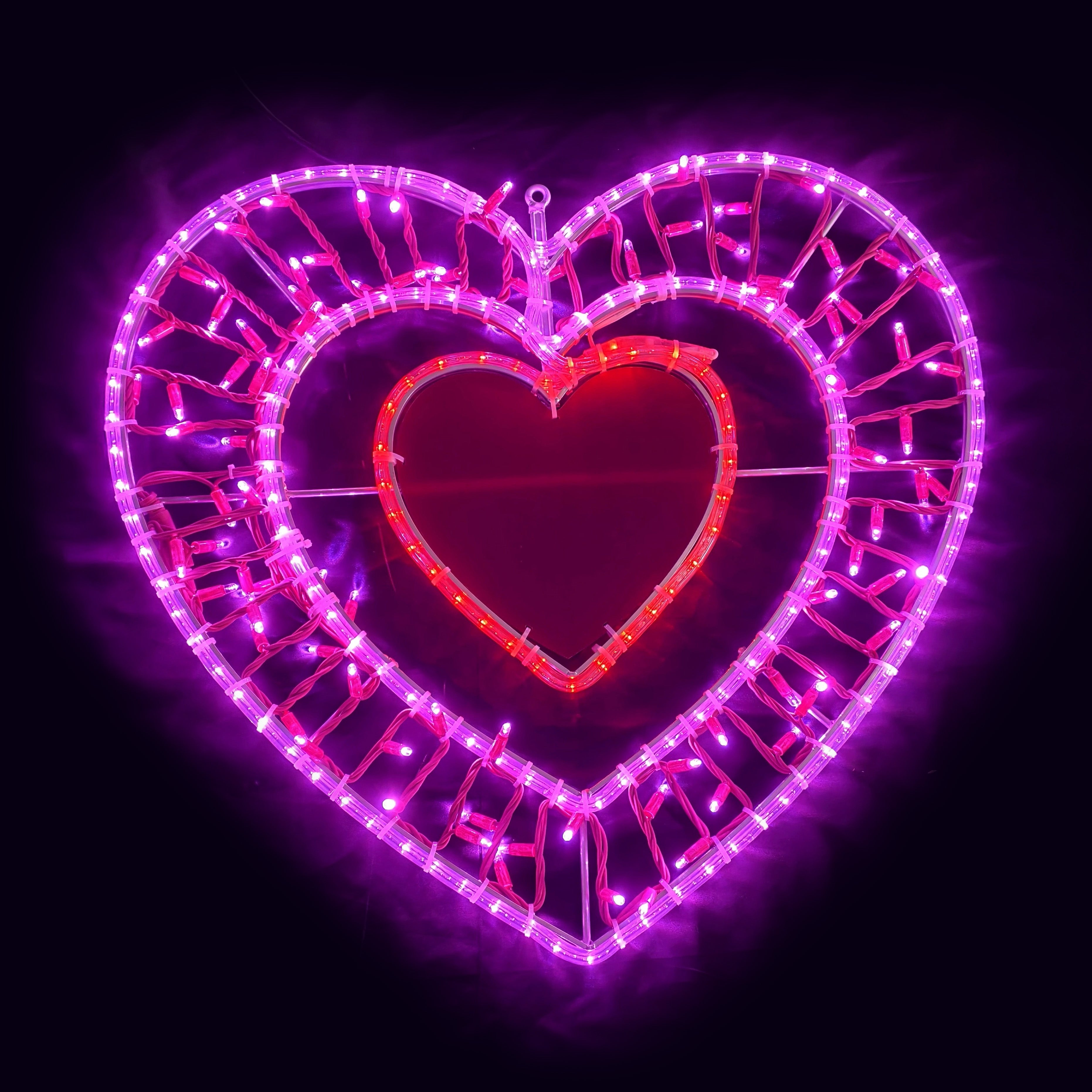 Cuore luminoso in 2D, 70X65CM