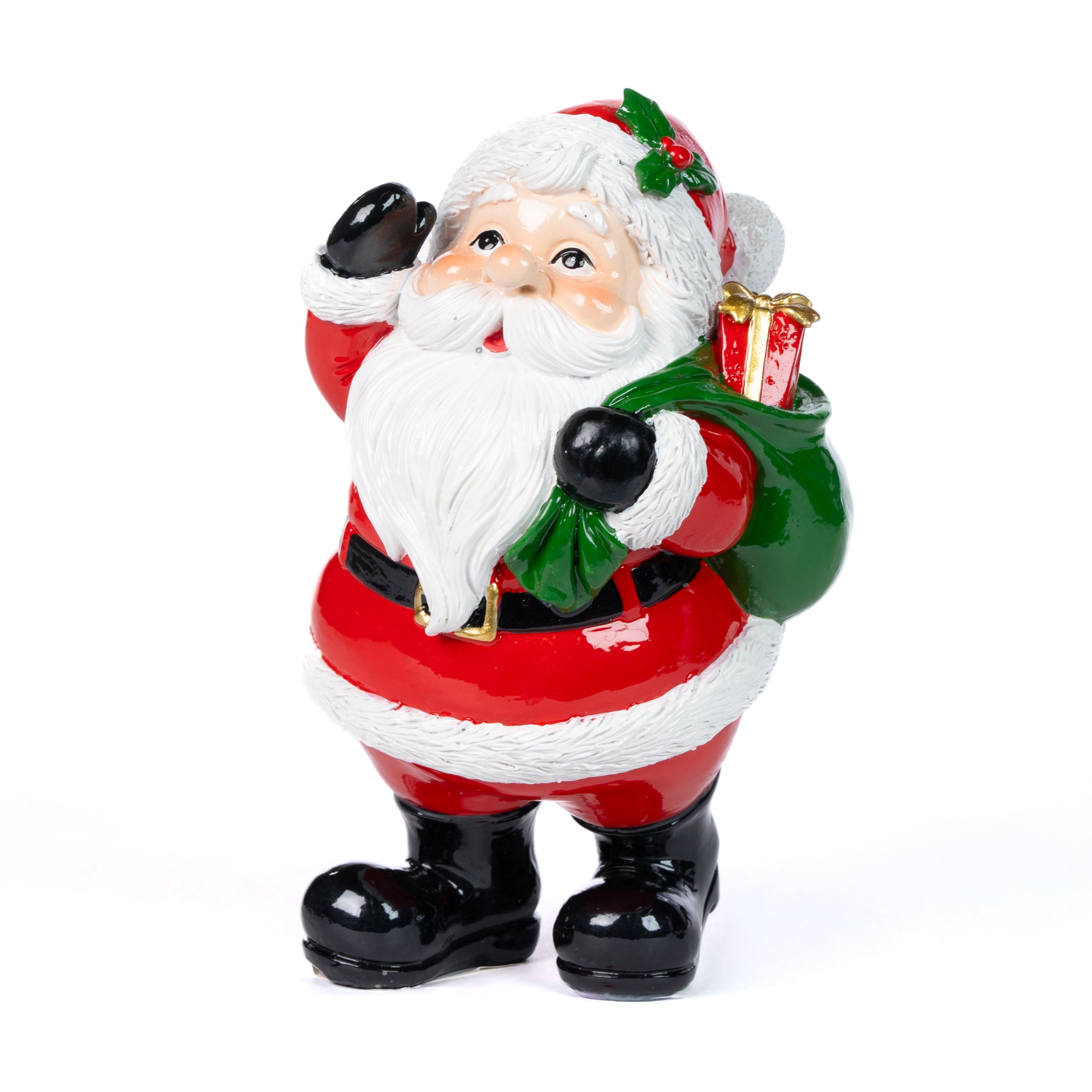 Babbo natale felice con sacco e regali