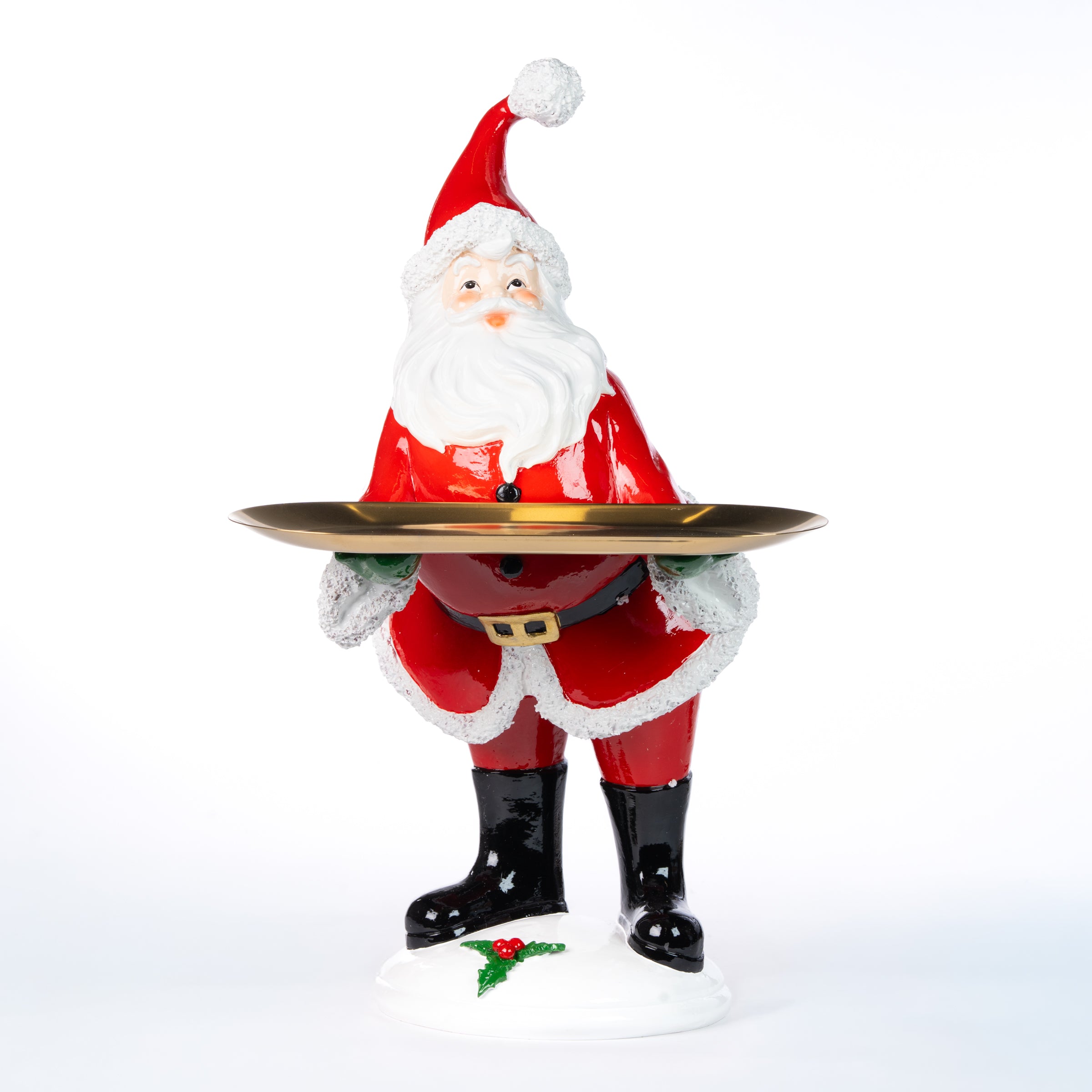 Babbo natale felice con vassoio