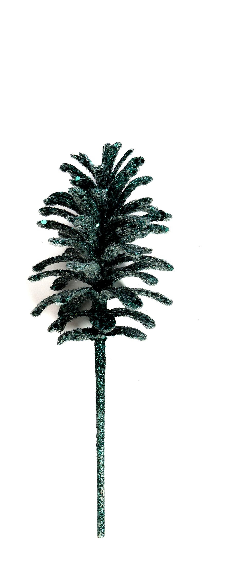 Ramo Pigna di colore verde con Glitter, decorazione Natalizia.