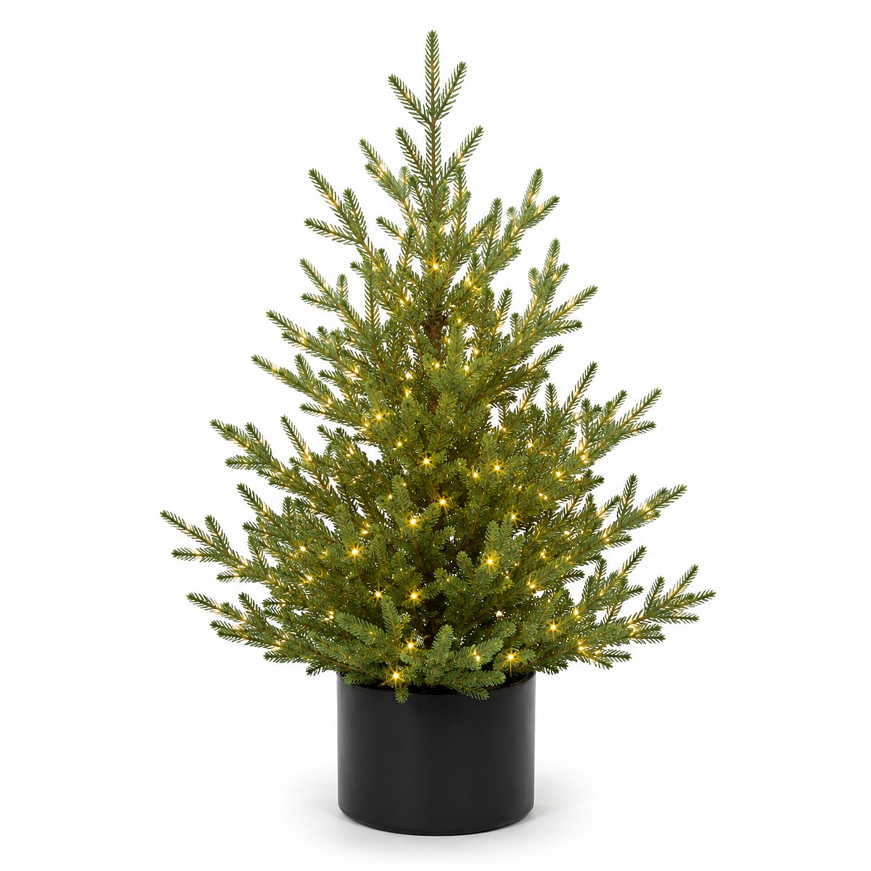 Abete di Nordmann 90 CM 599 Tips 300 LED in PE+PVC, decorazione Natalizia e allestimento eventi.