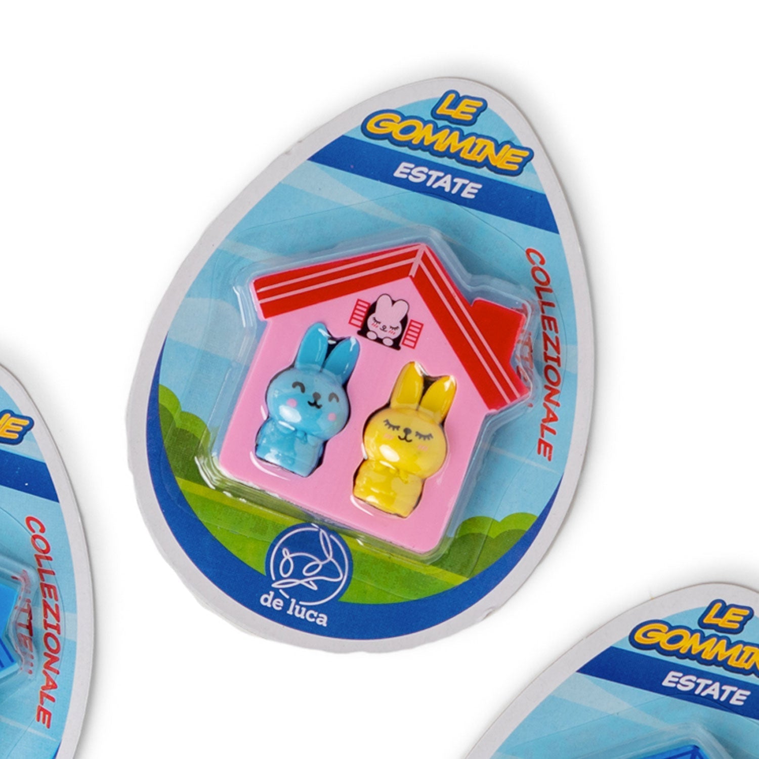 Gomma da cancellare Casetta con Coniglietti di Pasqua in Blister, sorprese per uova di pasqua, gadget