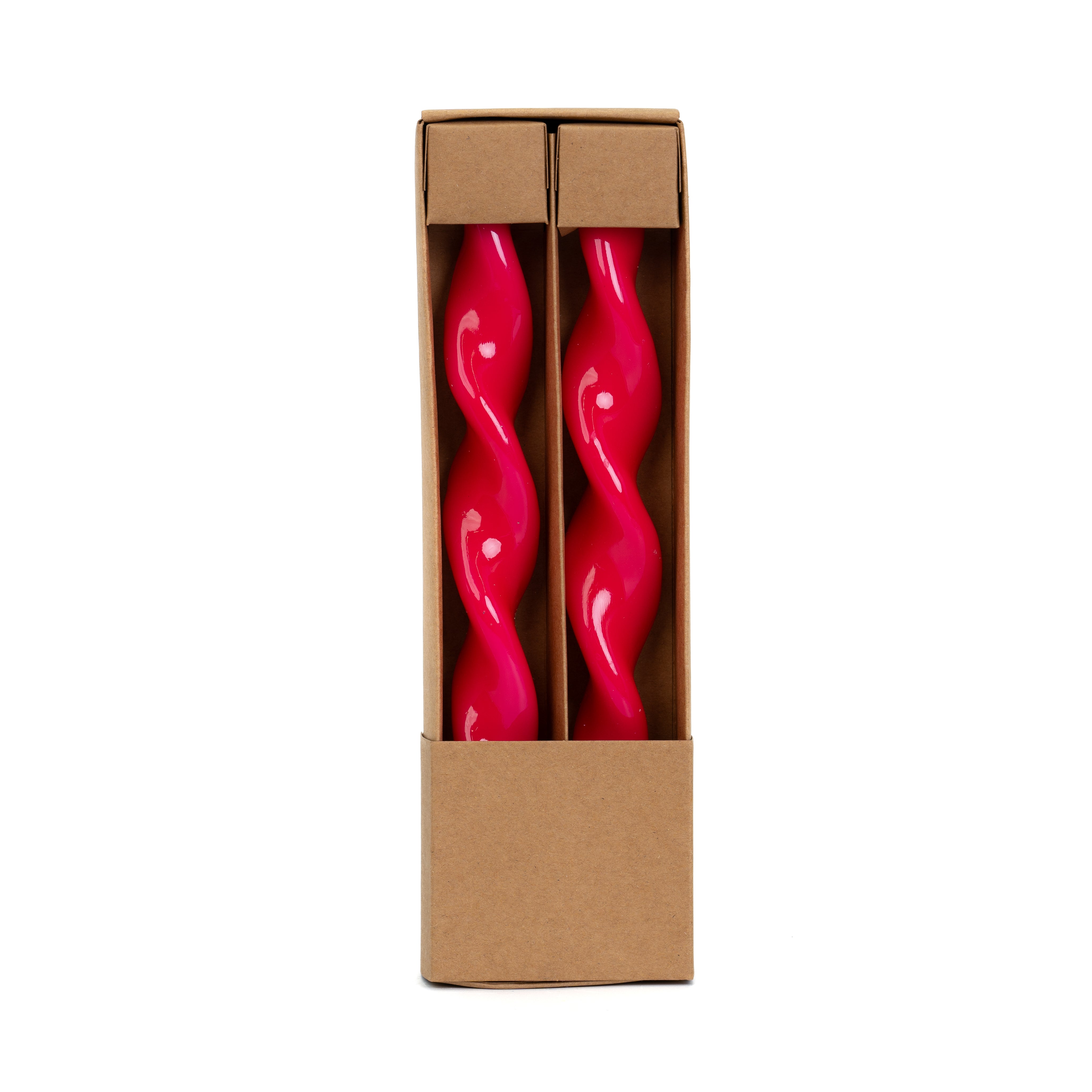 Set 2 Candele Aspirale, Fucsia, 25cm, oggettistica, allestimento, idea regalo