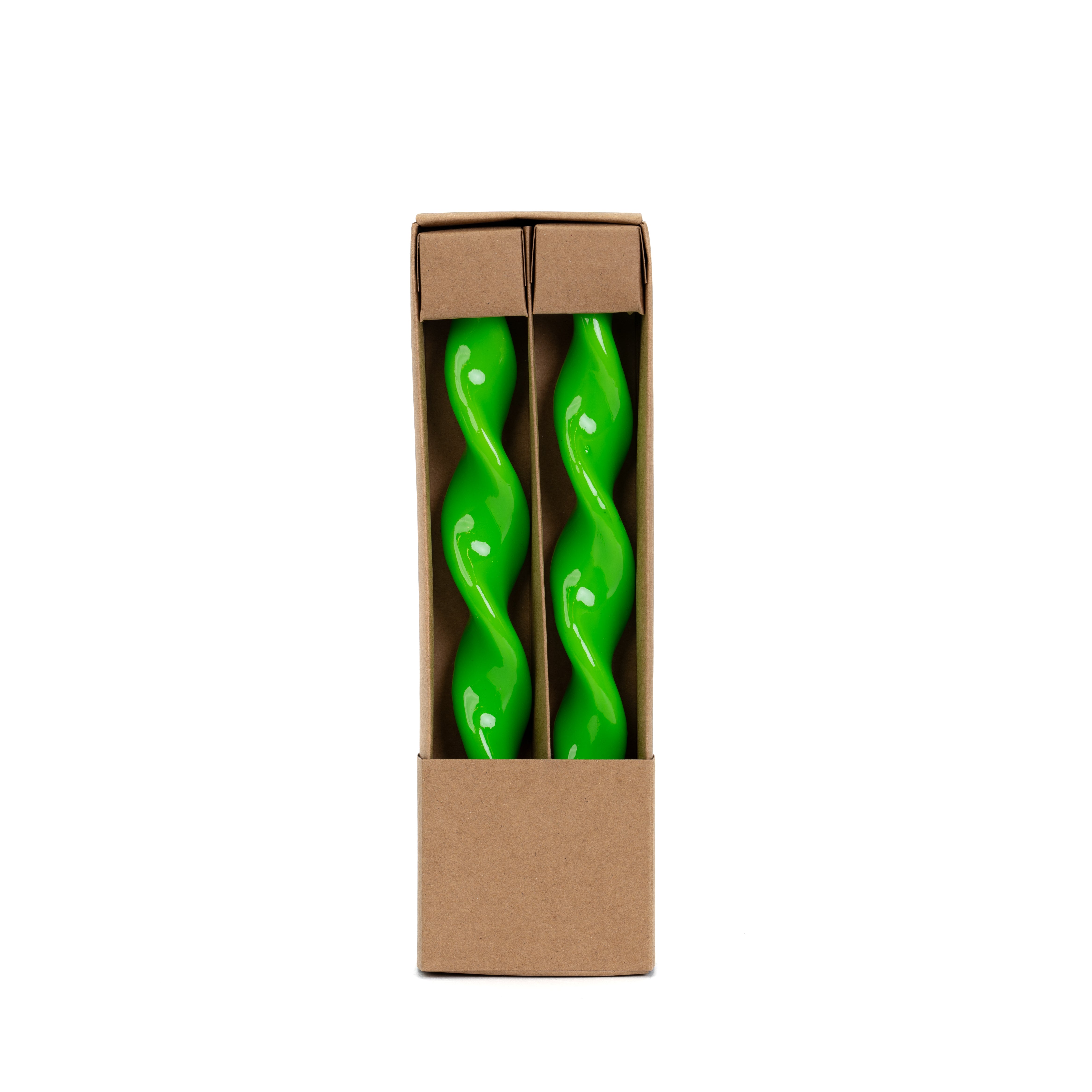Set 2 Candele Aspirale, Verde, 25cm, oggettistica, allestimento, idea regalo