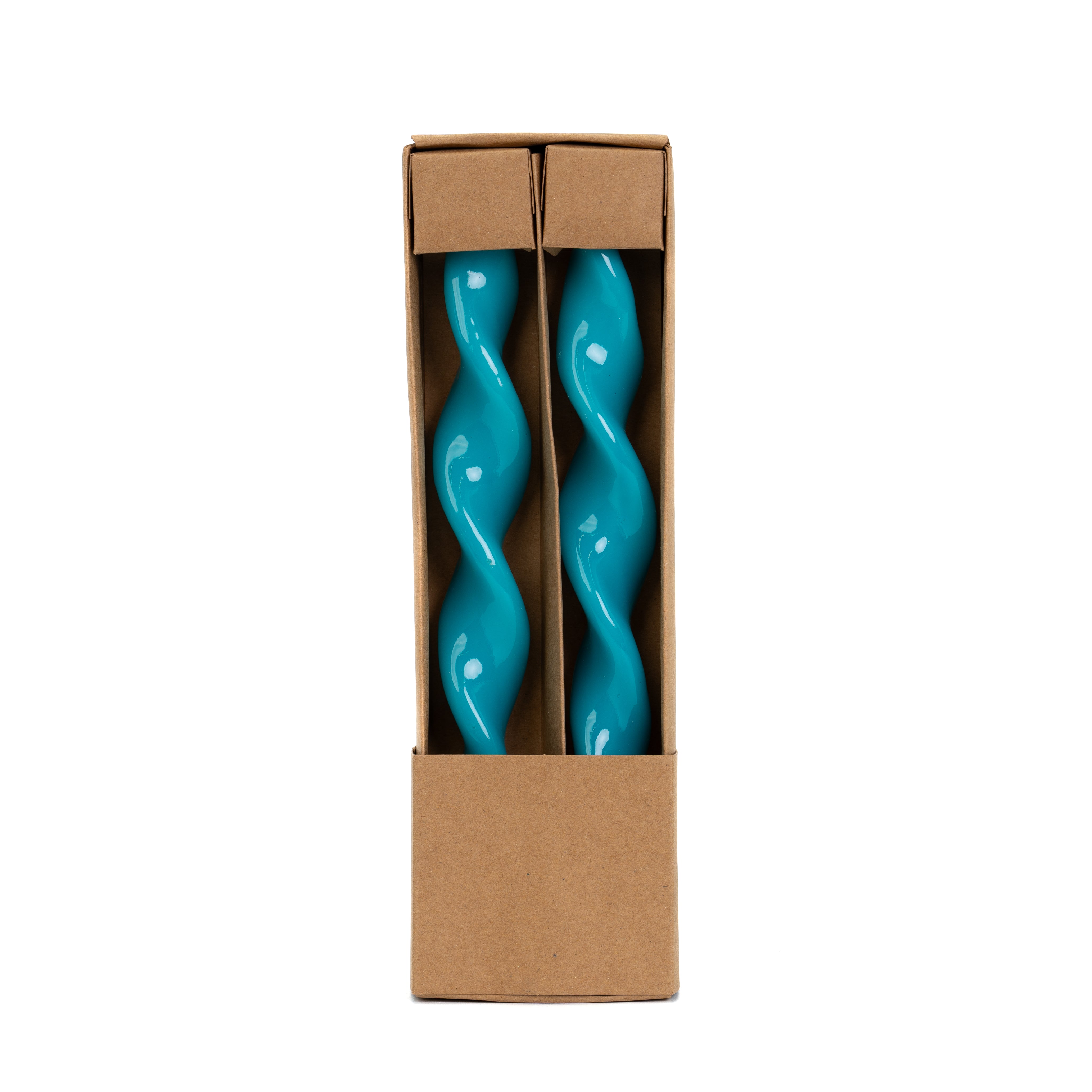 Set 2 Candele Aspirale, Celeste, 25cm, oggettistica, allestimento, idea regalo