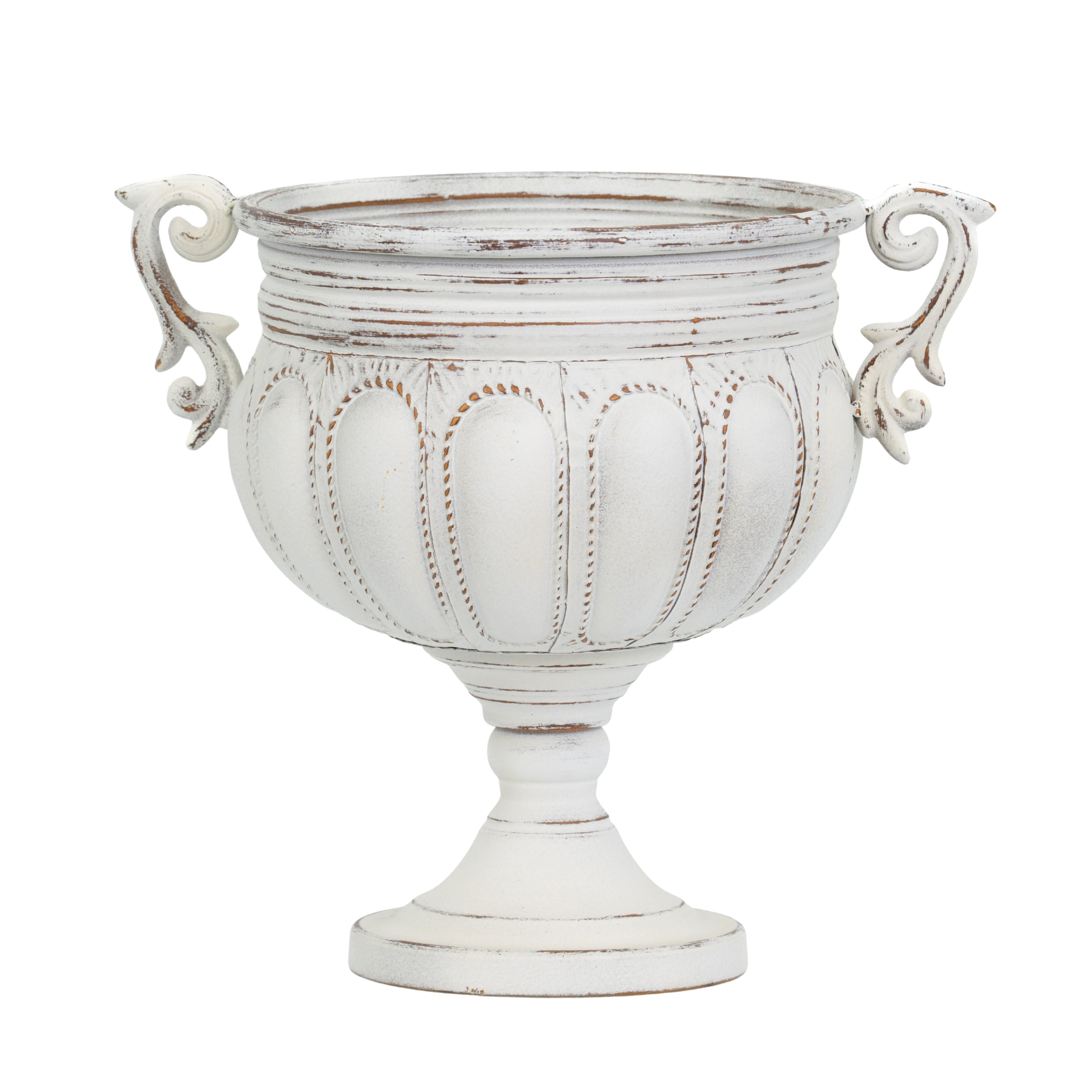 Vaso bianco shabby, 39x29x35, composizioni floreali,allestimento eventi