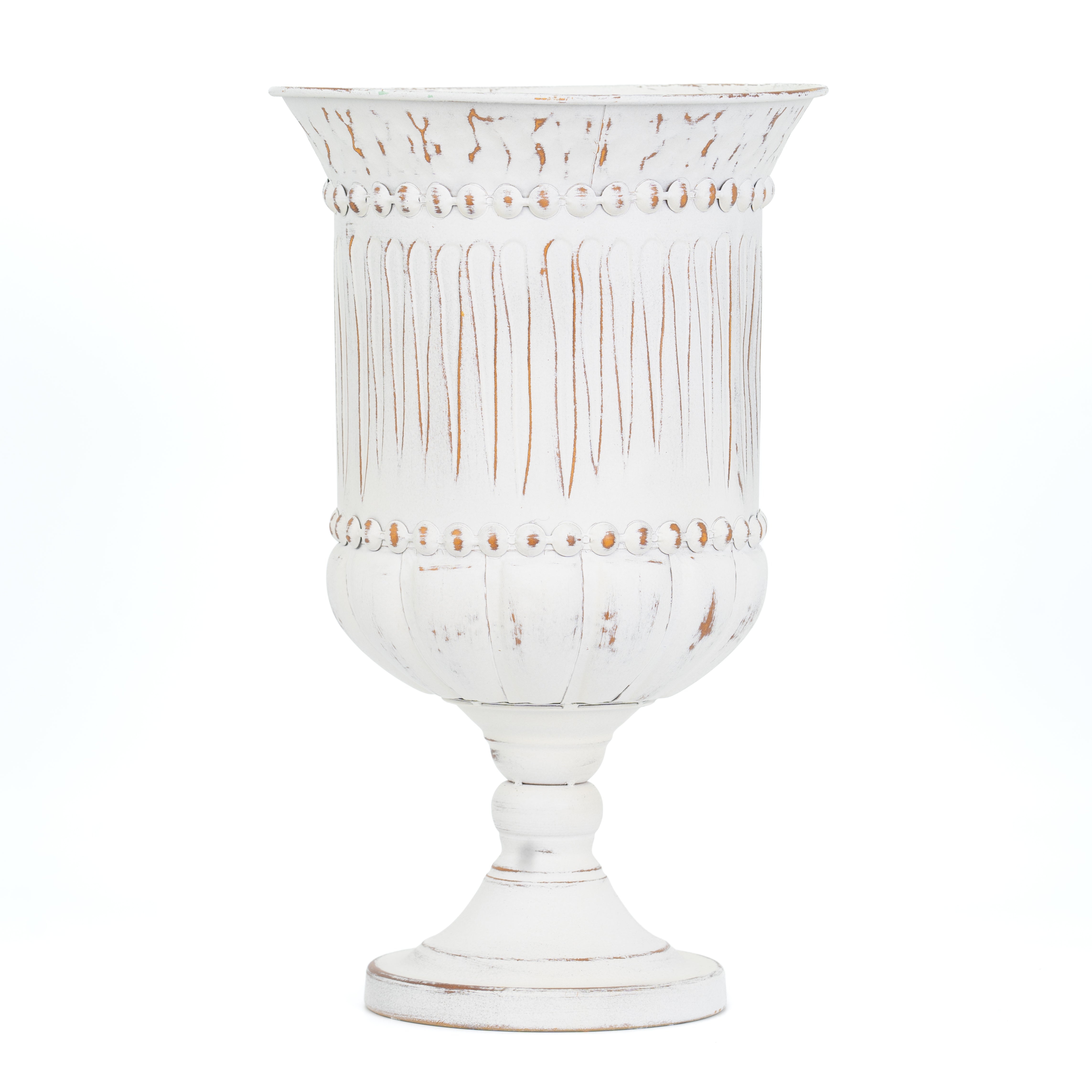 Vaso bianco shabby, 28x47, composizioni floreali,allestimento eventi