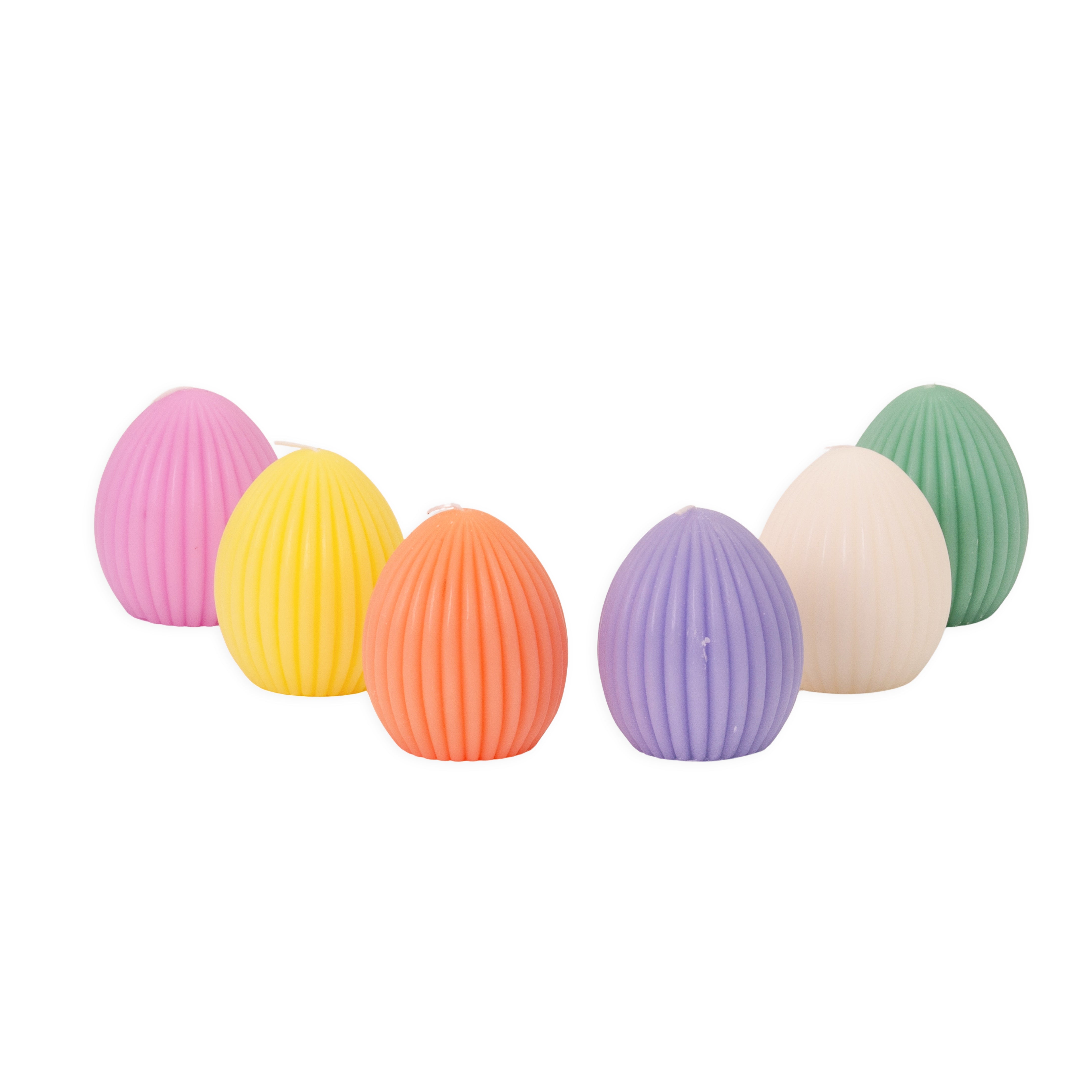 Candela a forma di Uovo rigato, 8cm, idea regalo, oggettistica, bomboniera