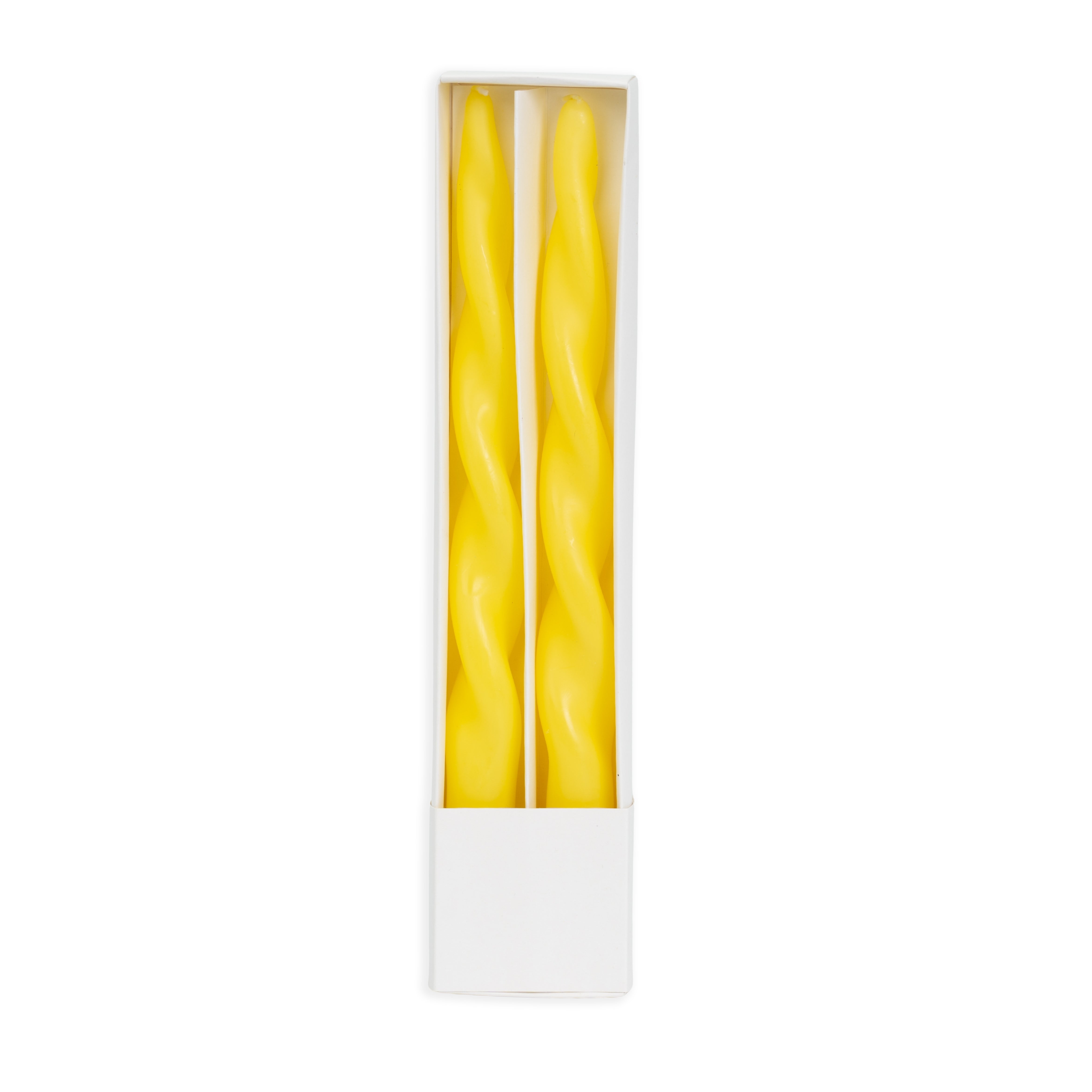 Set 2 Candele Aspirale, Giallo, 29cm, oggettistica, allestimento, idea regalo