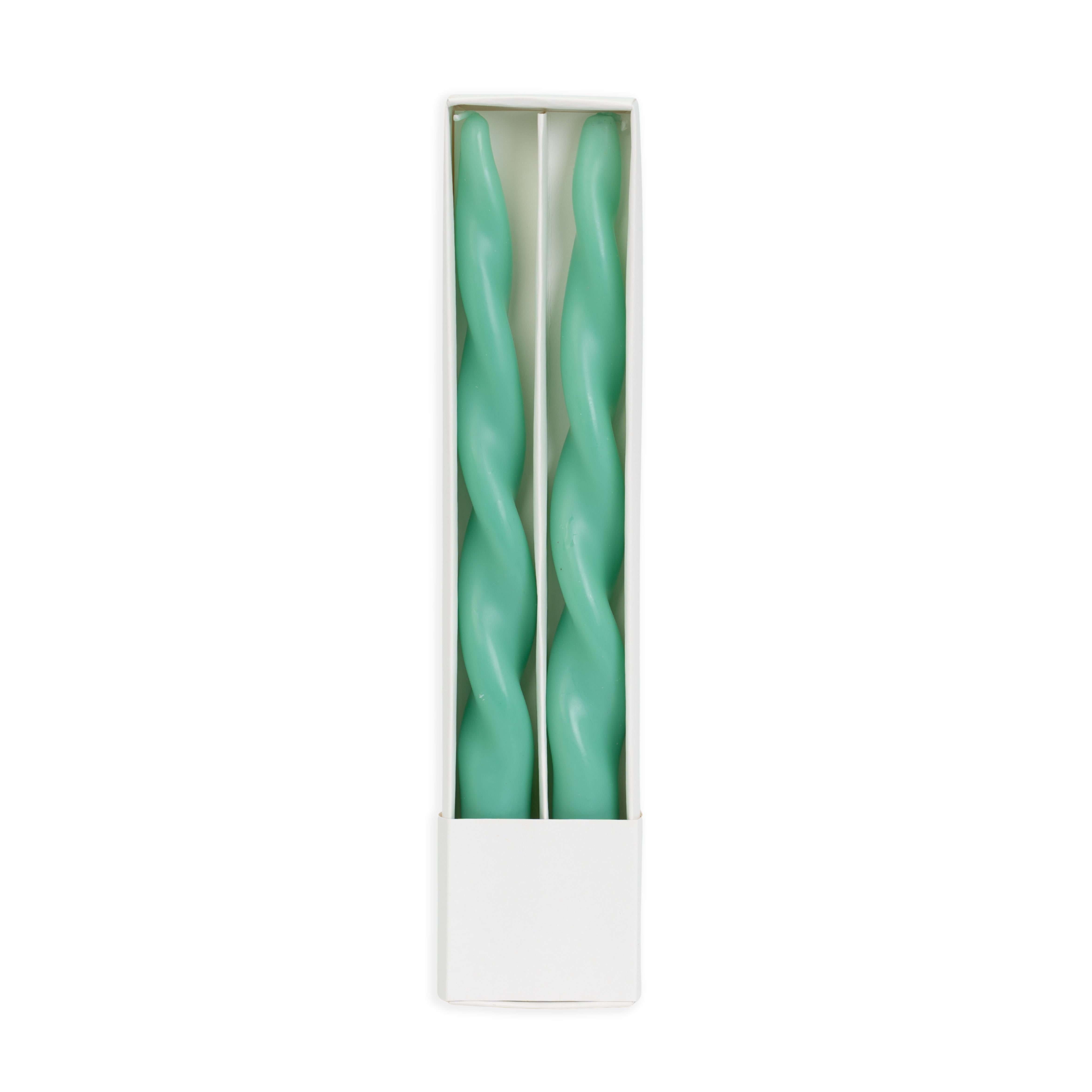 Set 2 Candele Aspirale, Verde tiffany, 29cm, oggettistica, allestimento, idea regalo