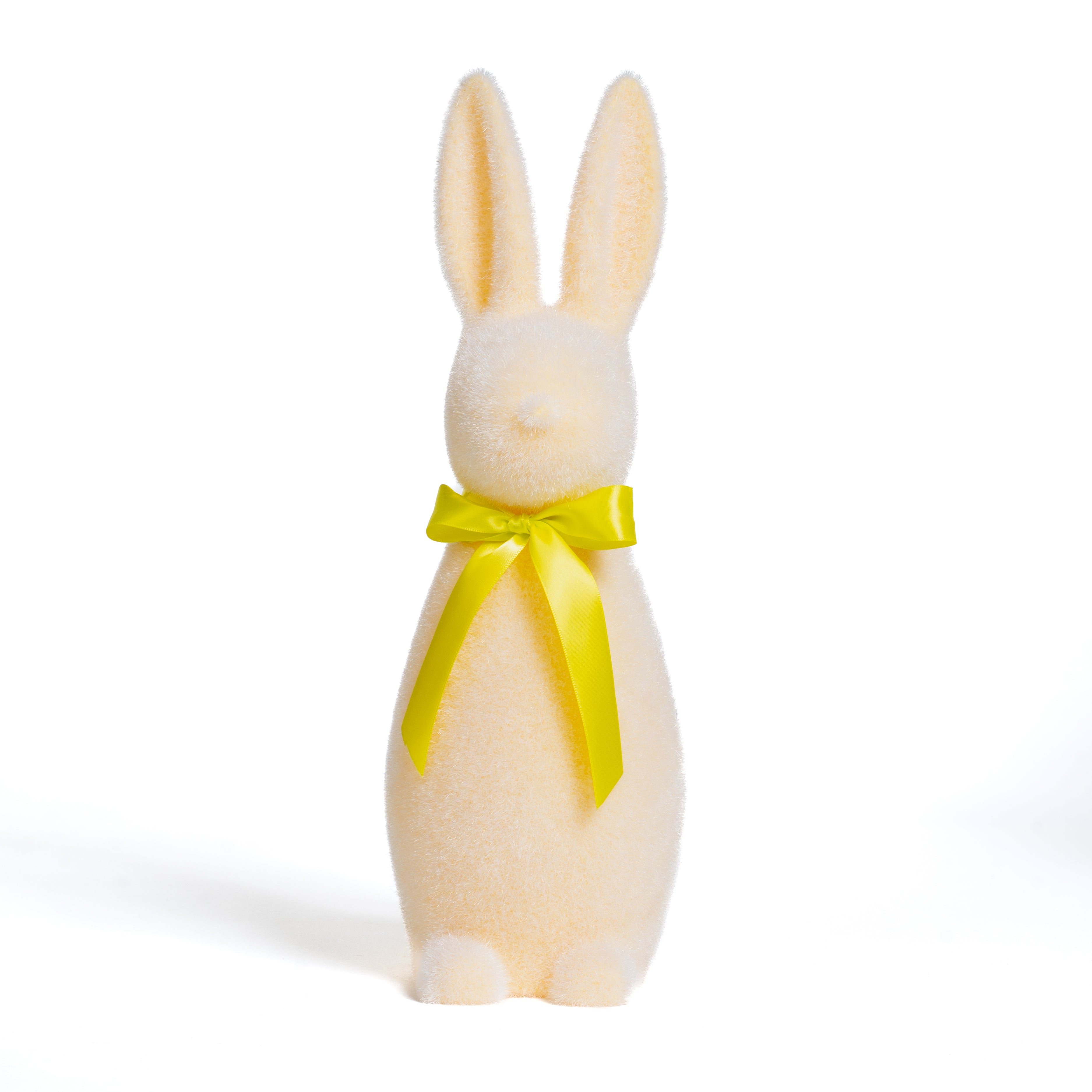 Coniglio decorativo floccato giallo da 68CM, idea regalo, allestimento