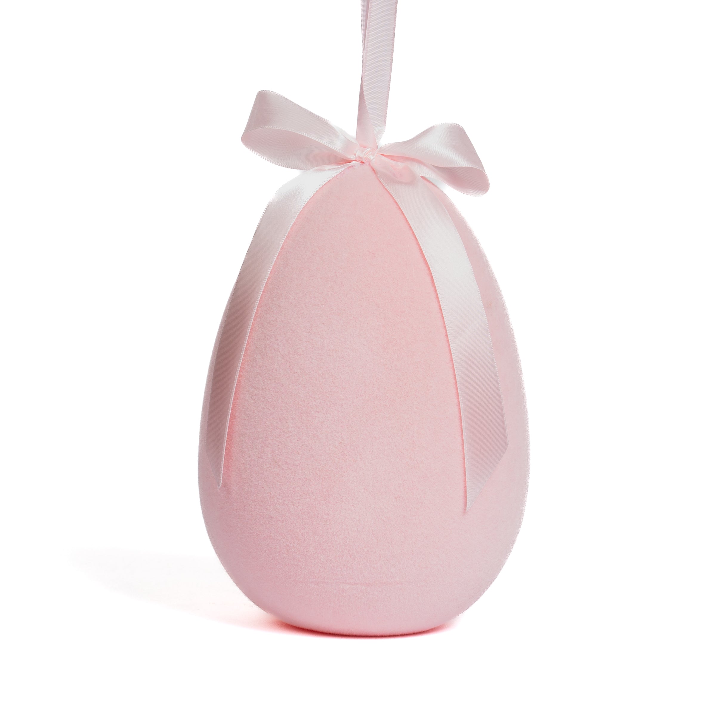 Uovo decorativo floccato rosa da 25CM, idea regalo, allestimento
