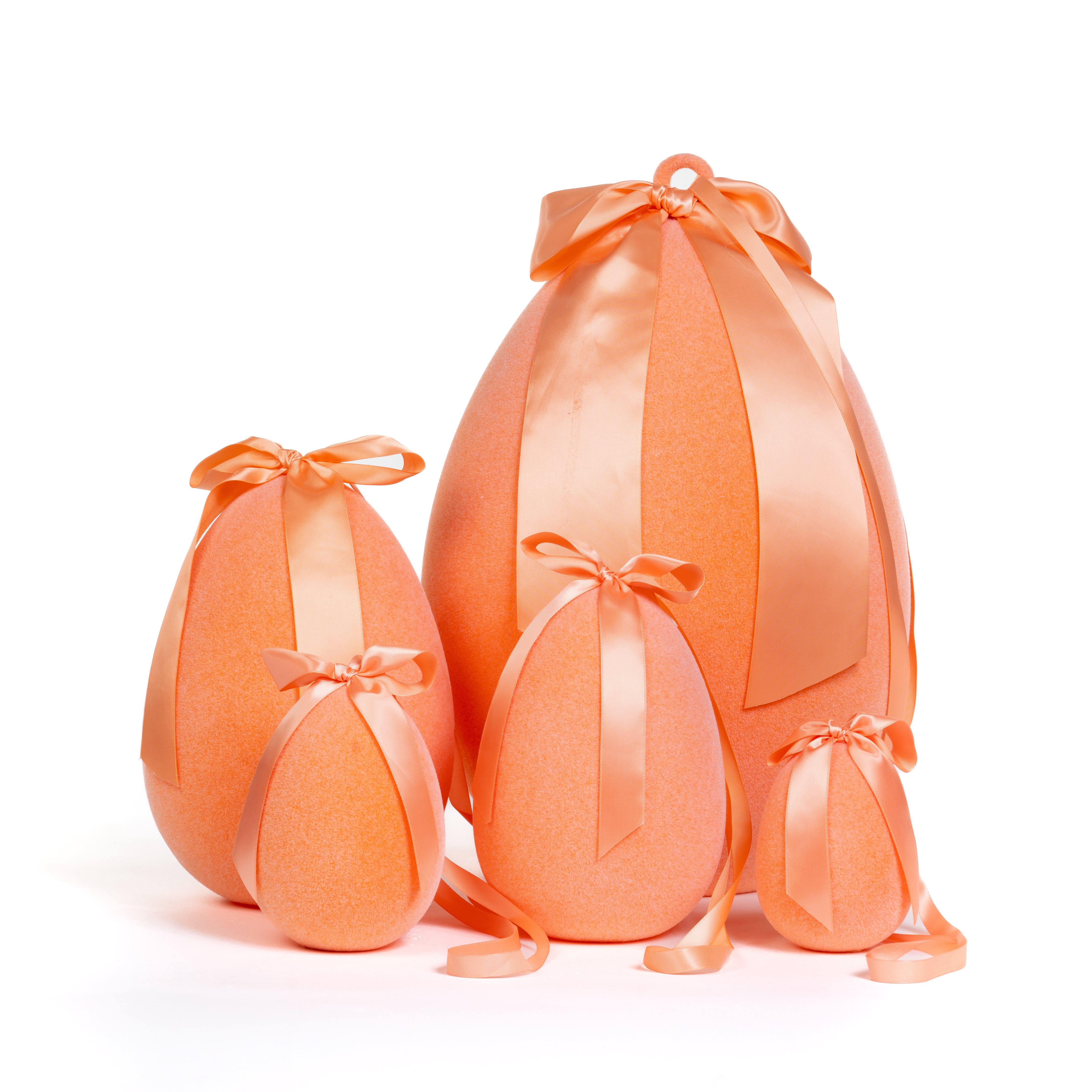Uovo decorativo floccato pesca da 25CM, idea regalo, allestimento