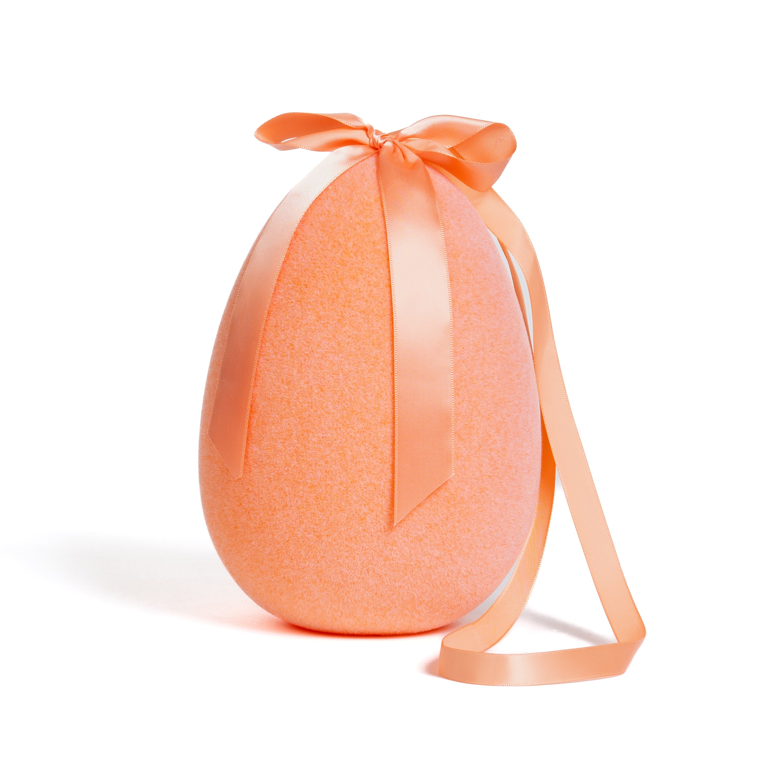Uovo decorativo floccato pesca da 25CM, idea regalo, allestimento