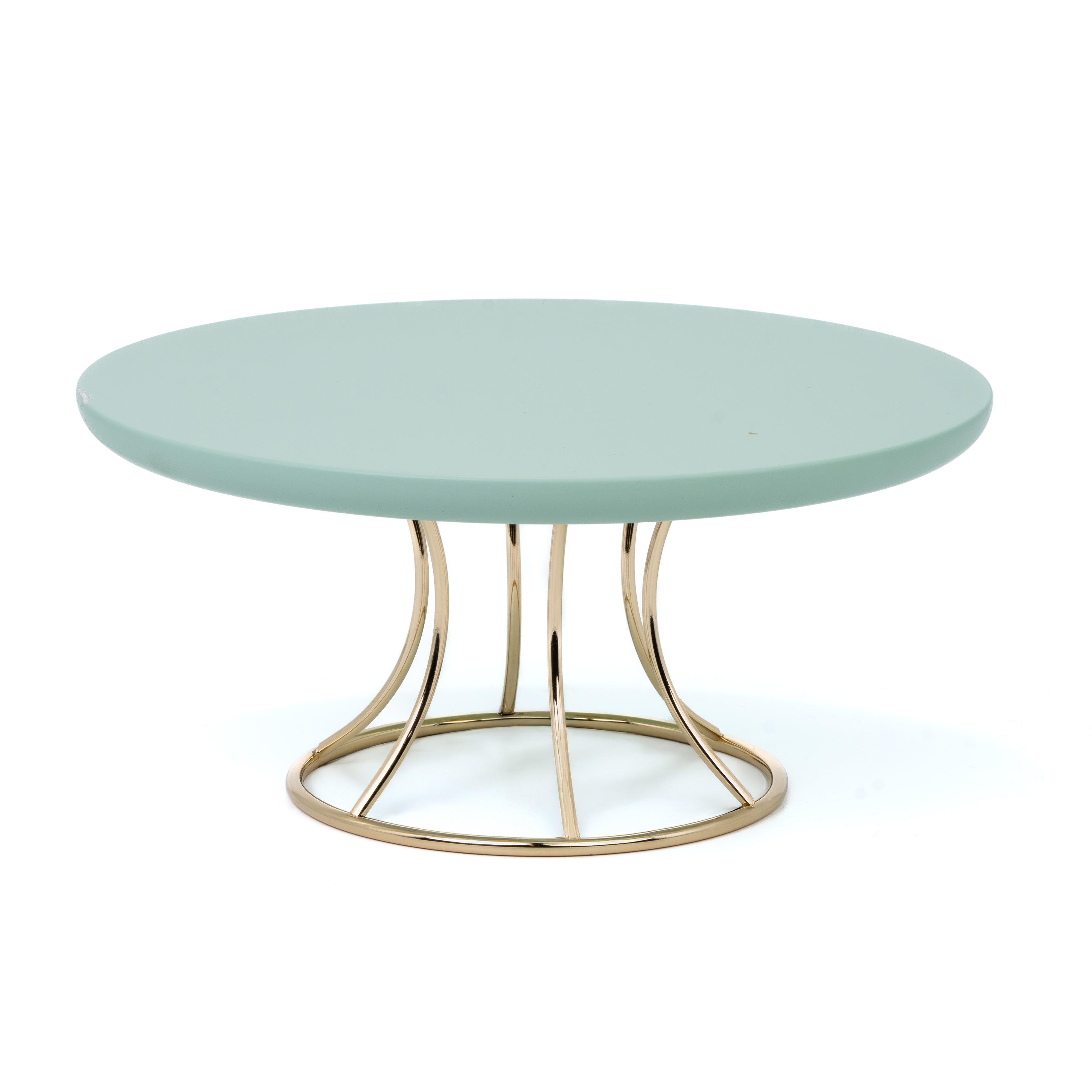 Alzata in Legno Color Verde con struttura color oro