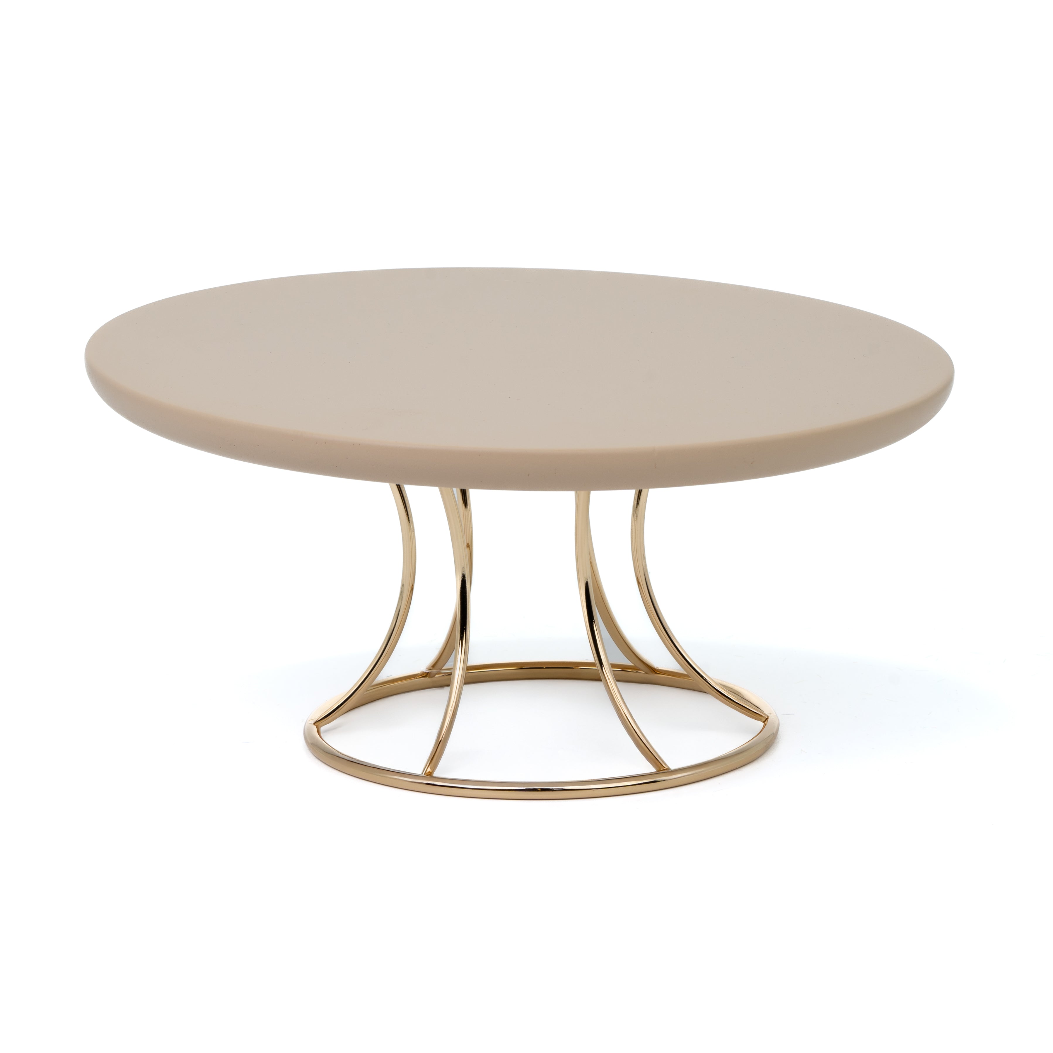 Alzata in Legno Color Tortora con struttura color oro